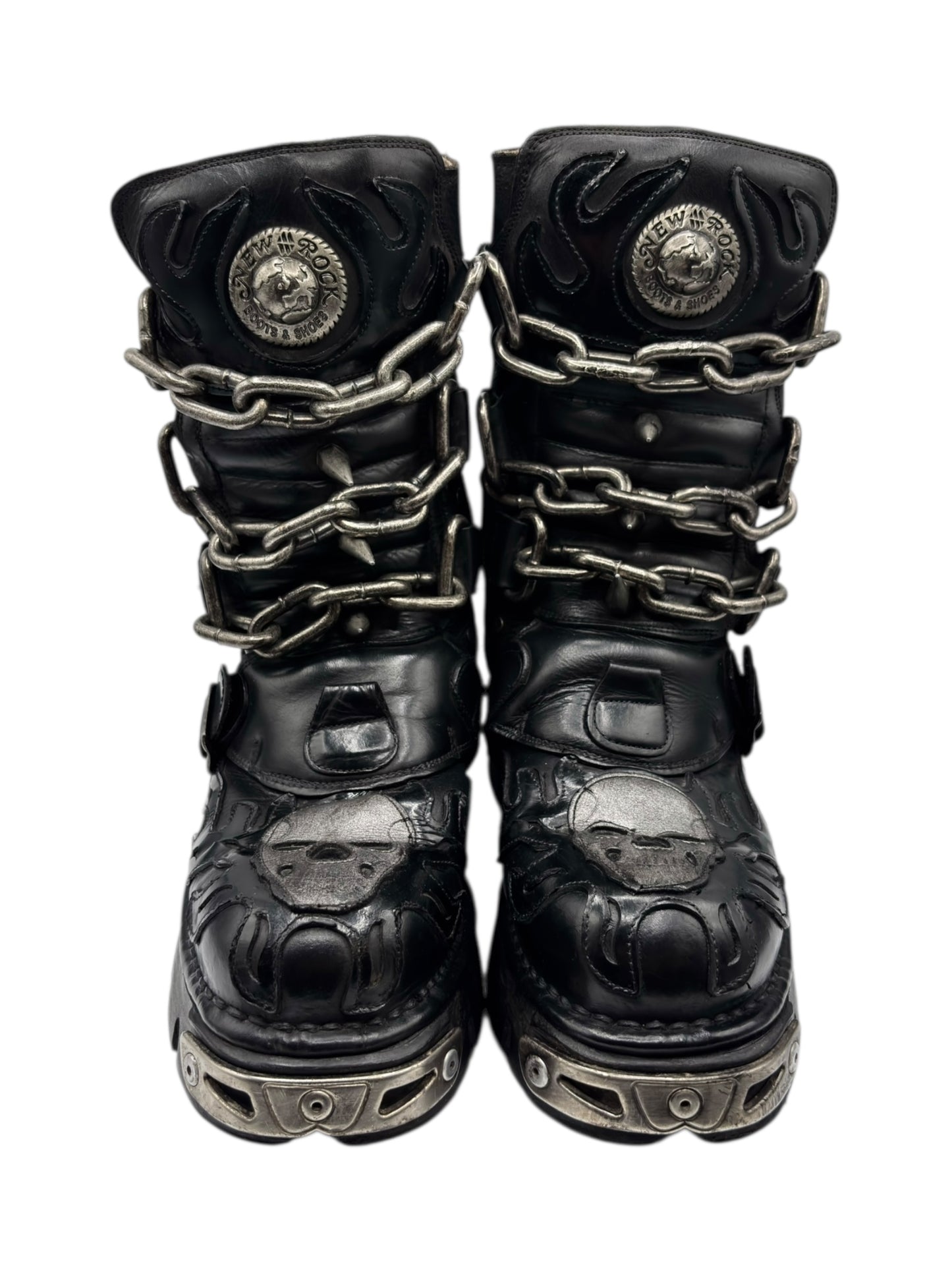 Vintage New Rock M-727 chained leather boots size 42