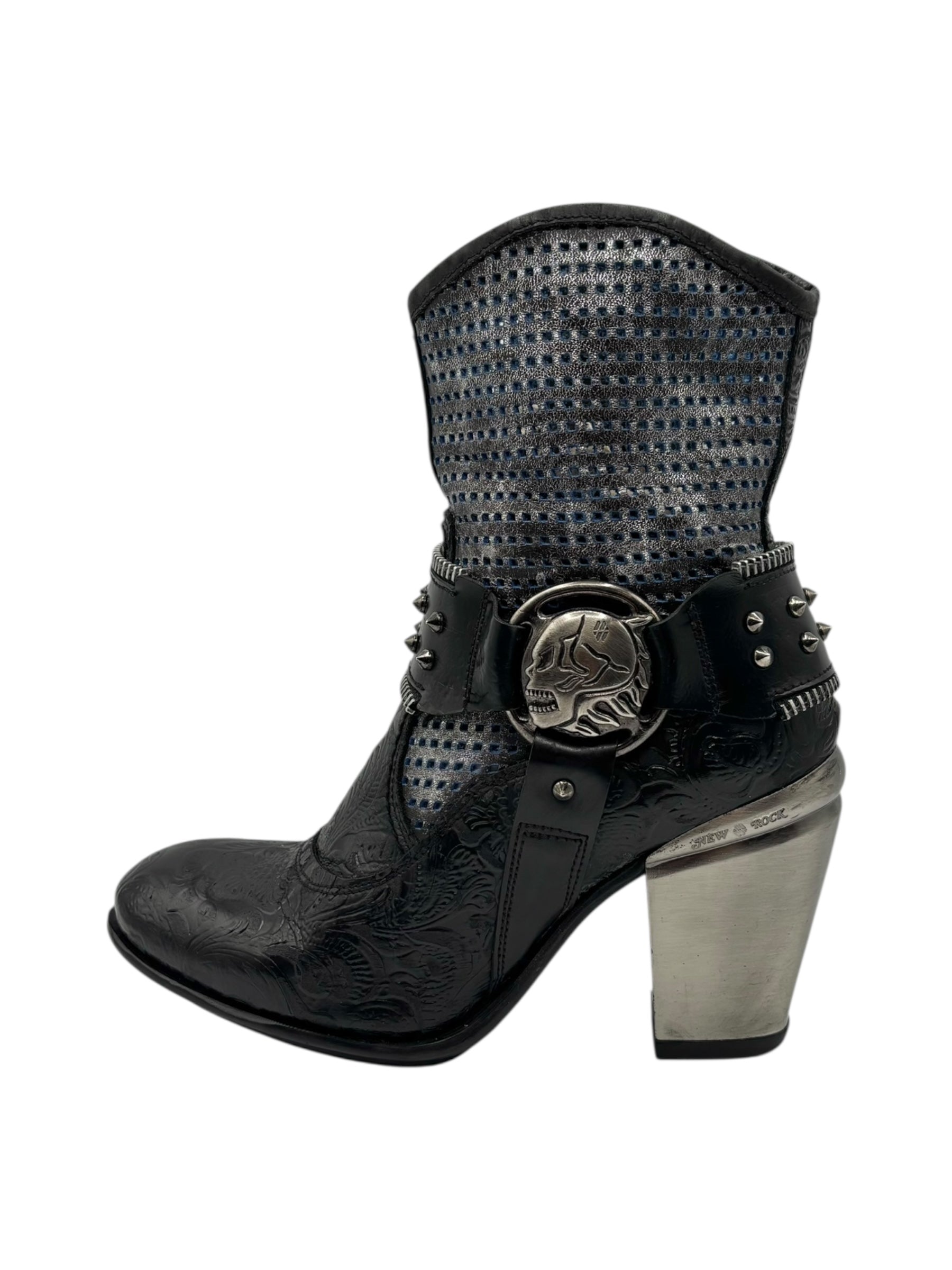 Vintage New Rock round/toe leather heels size 37