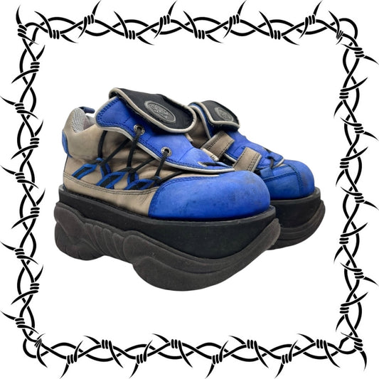 Swear London street mix blue platform boots Size 38 size 38