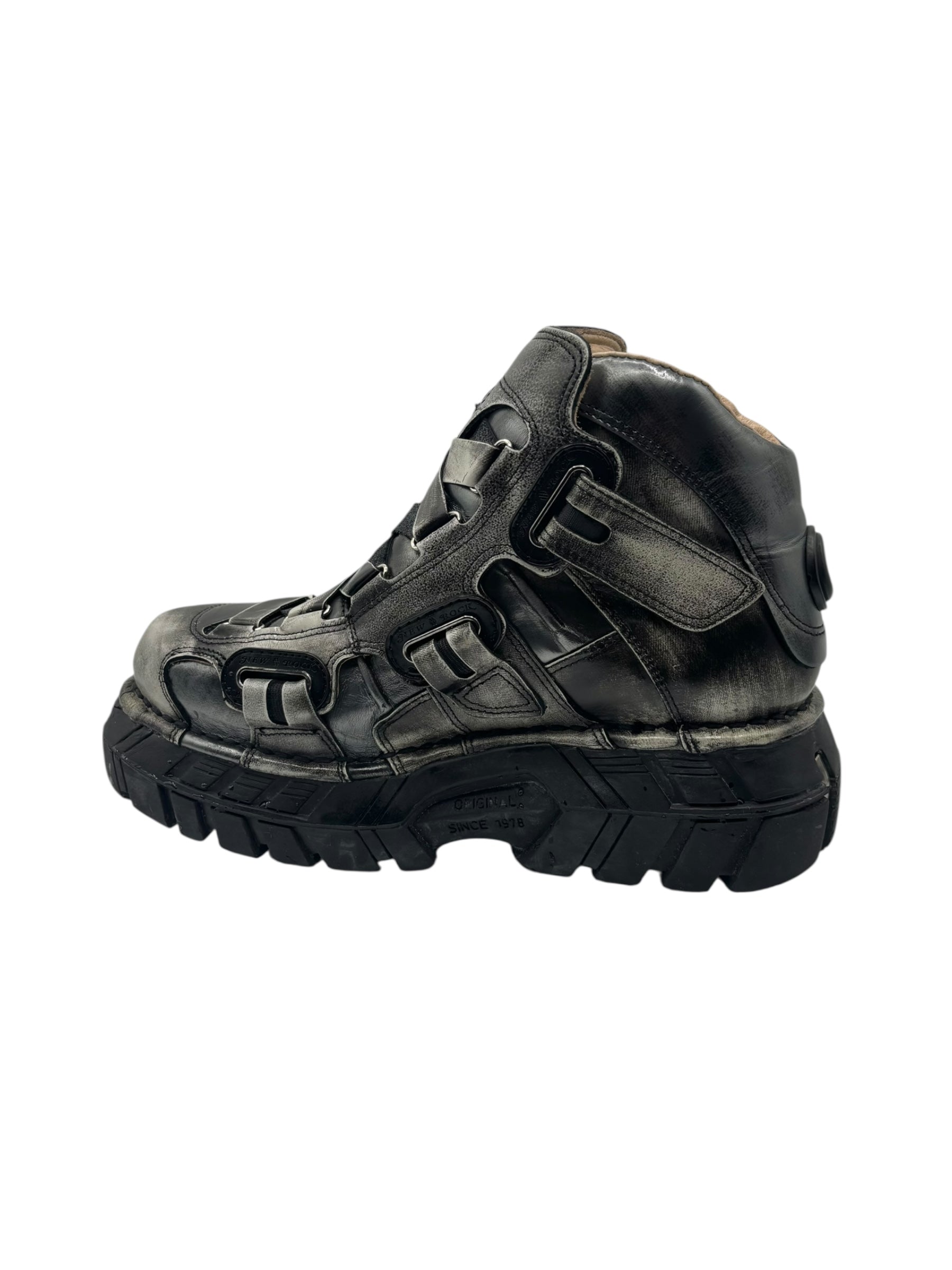 RARE vintage New Rock khaki trailer platform boots size 42