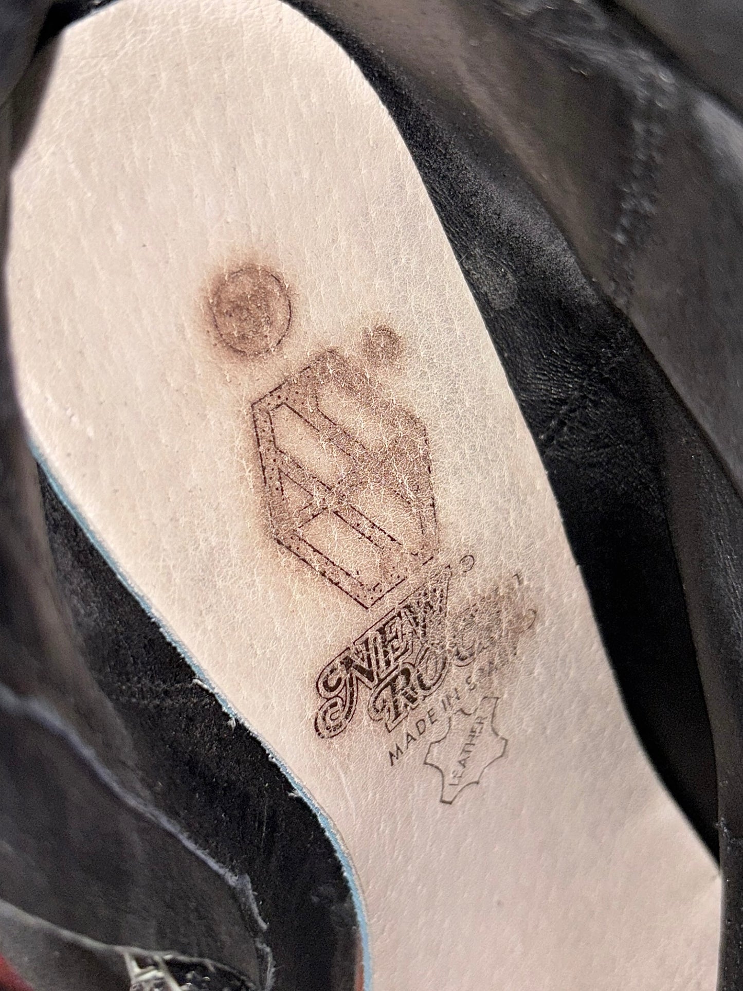 Vintage New Rock knee high leather biker heels size 44