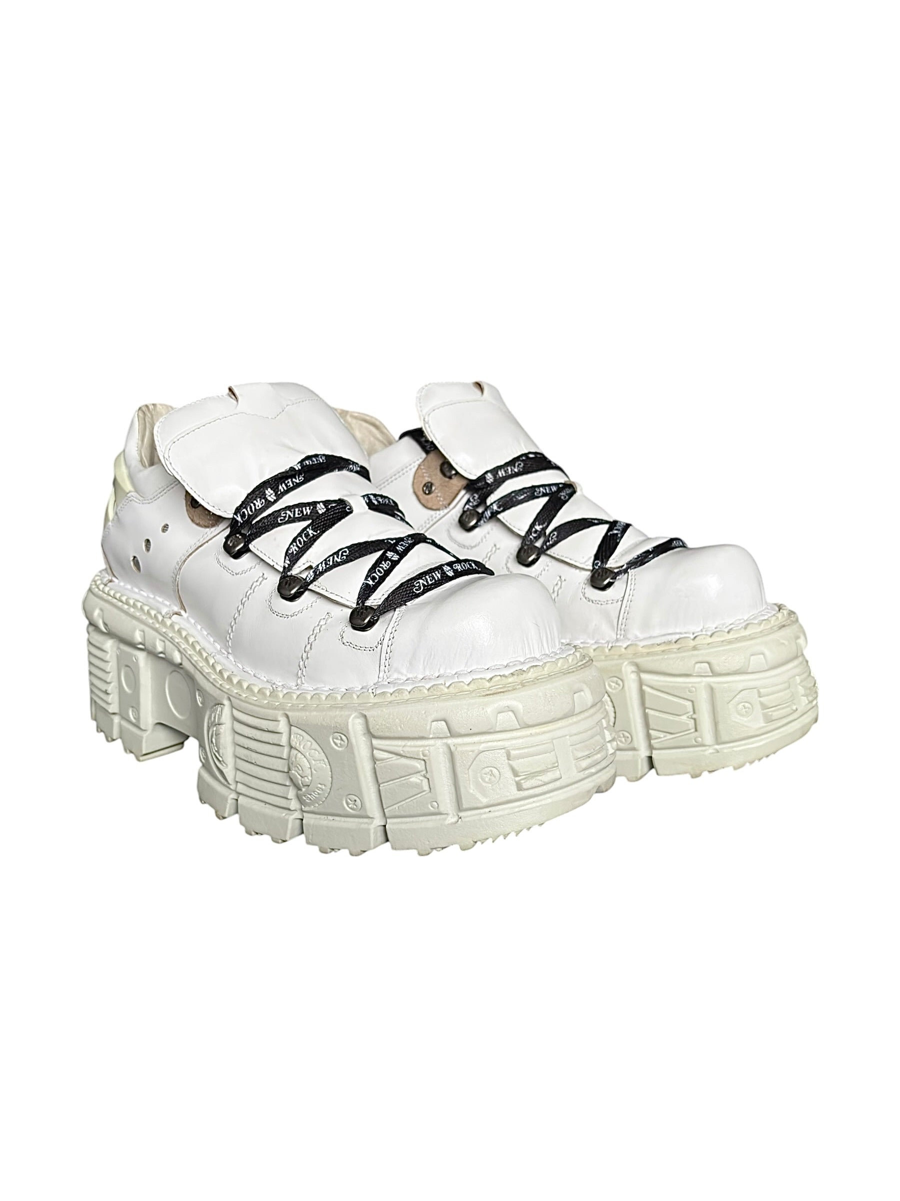 New Rock white M-TANK leather platform boots size 45