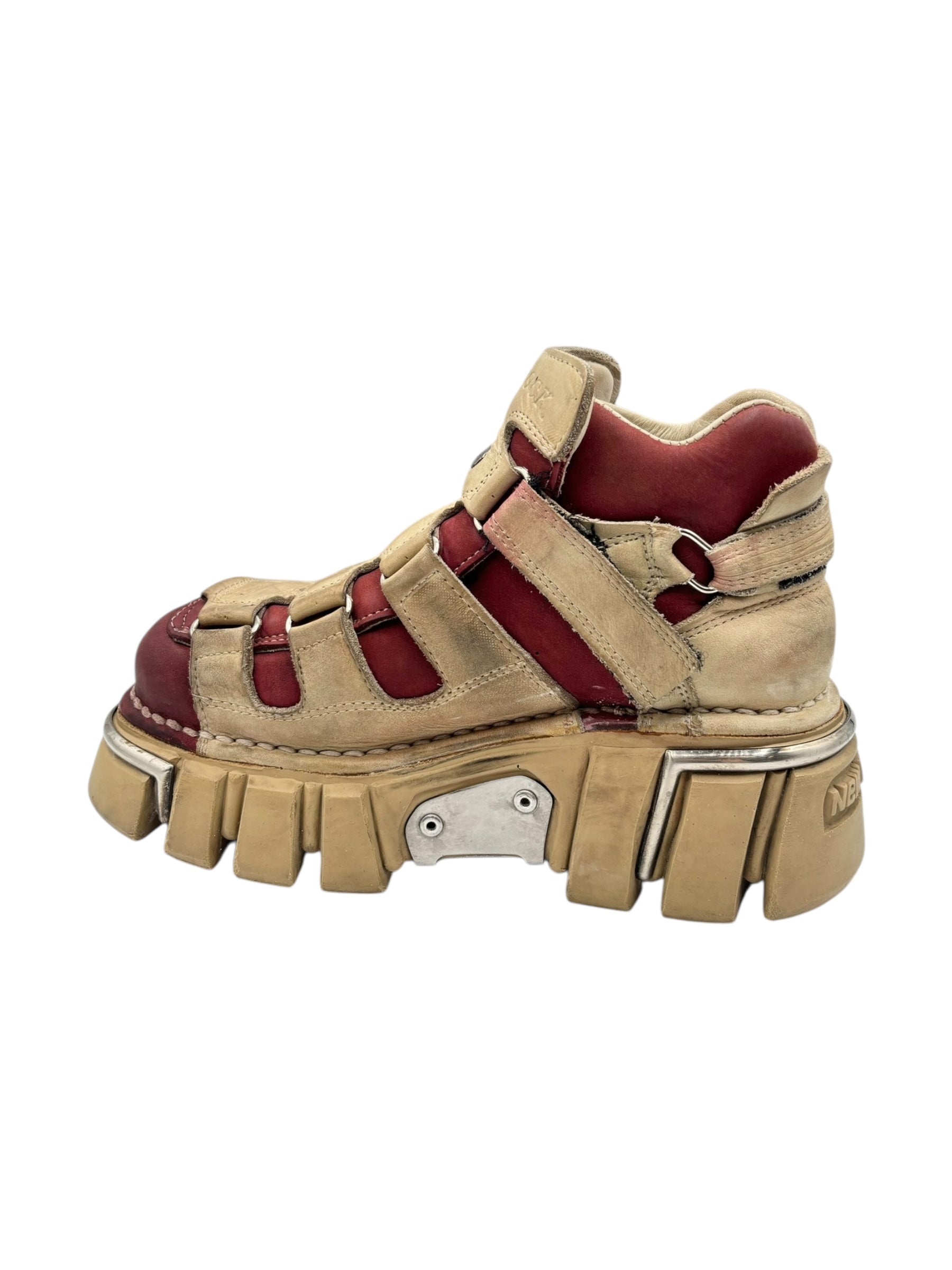 Vintage New Rock beige/red platform boots size 36