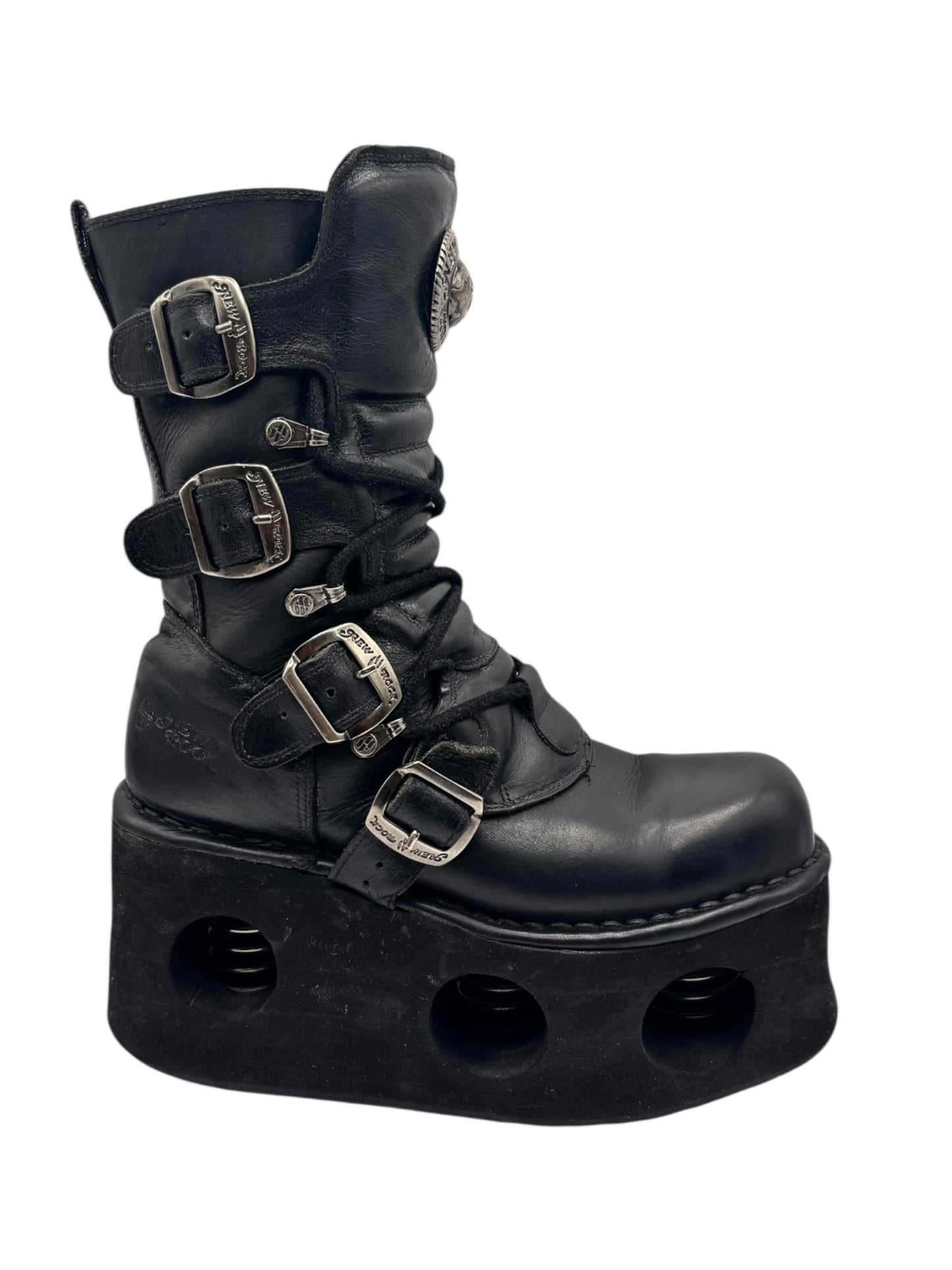 Vintage New Rock mid-calf leather Neptuno platform boots size 40