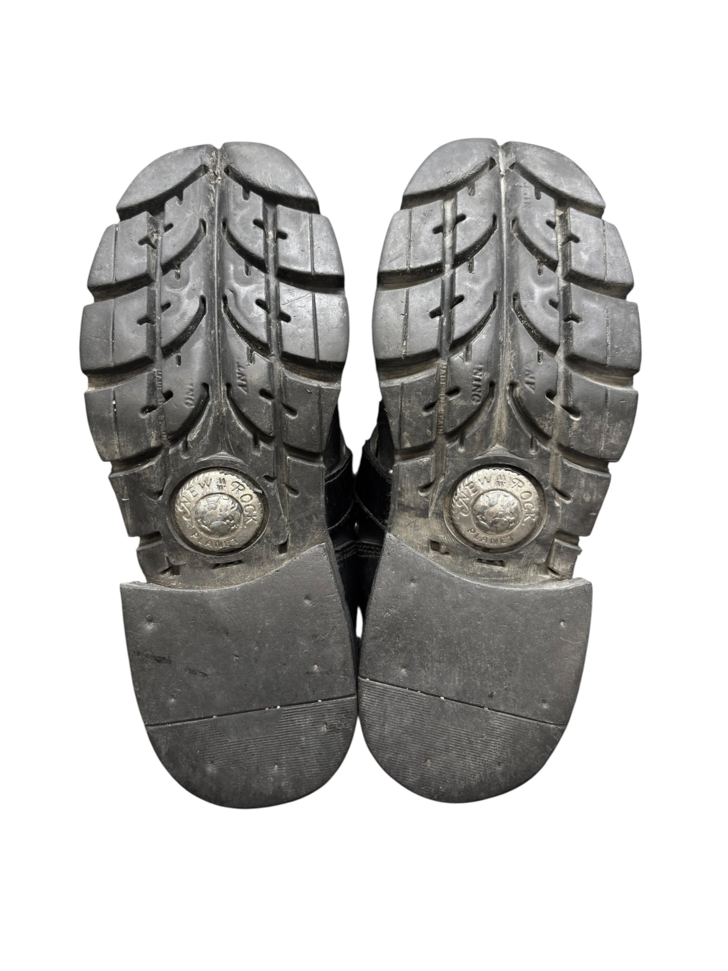 Vintage New Rock leather mid-calf raised heel boots size 41