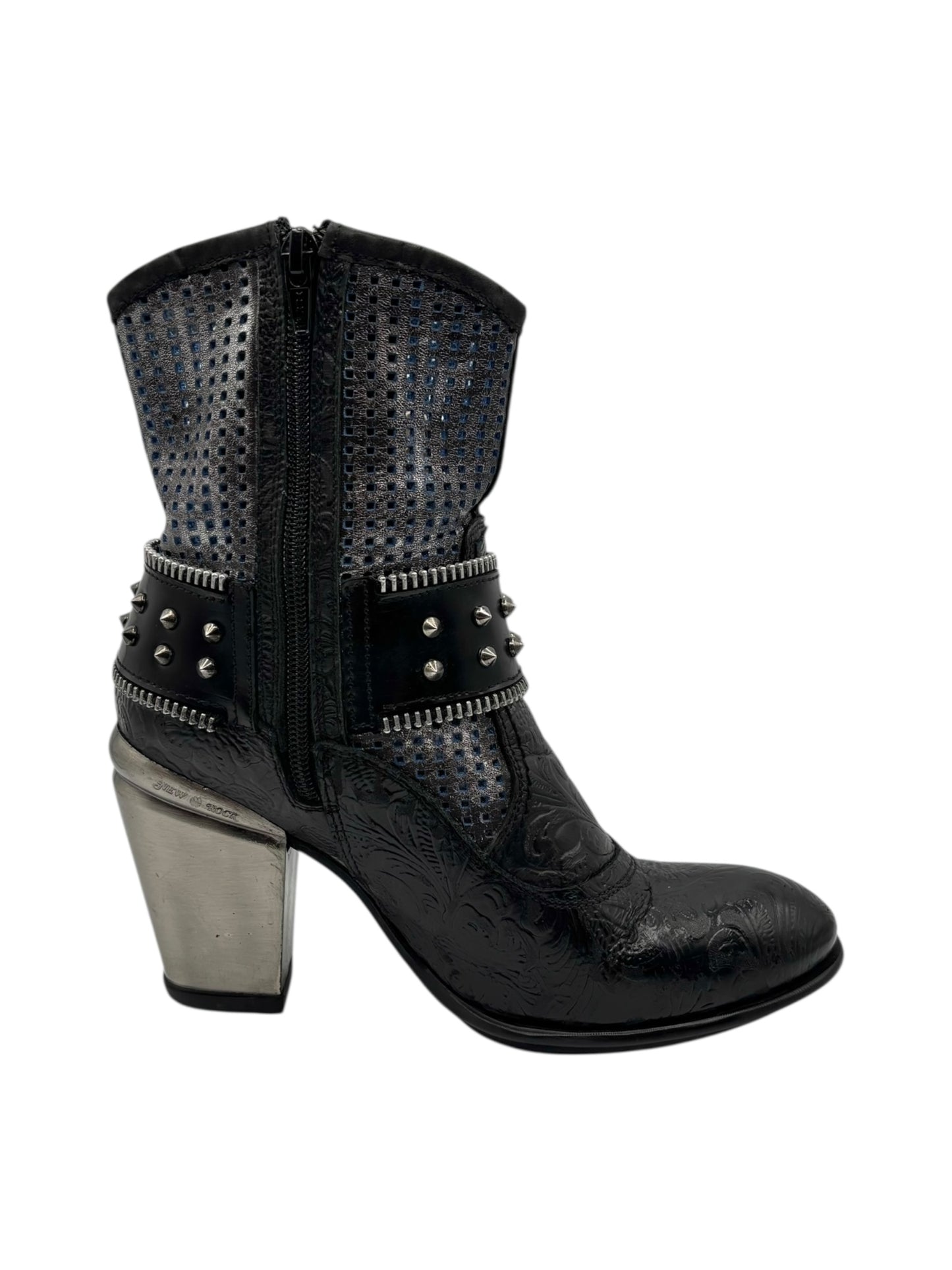 Vintage New Rock round/toe leather heels size 37