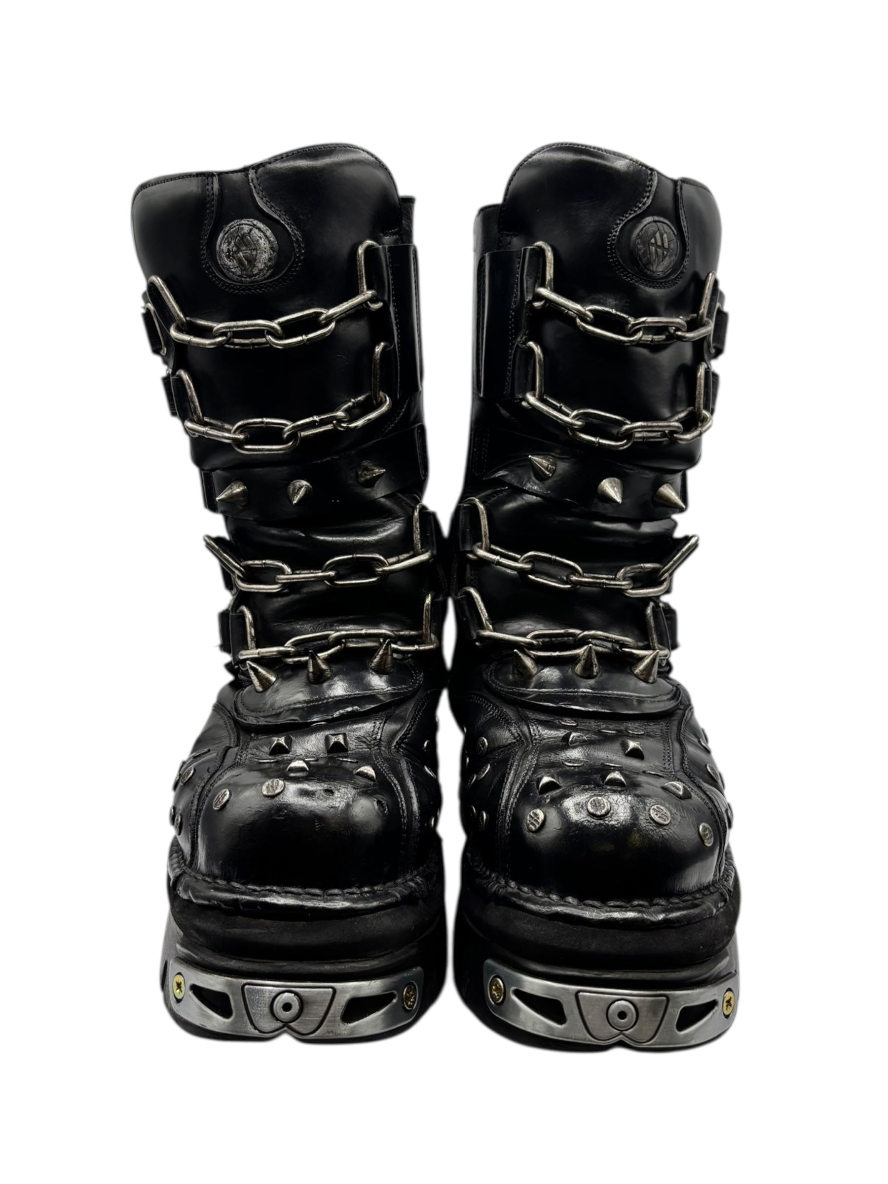 Vintage New Rock studded chain reactor boots size 43