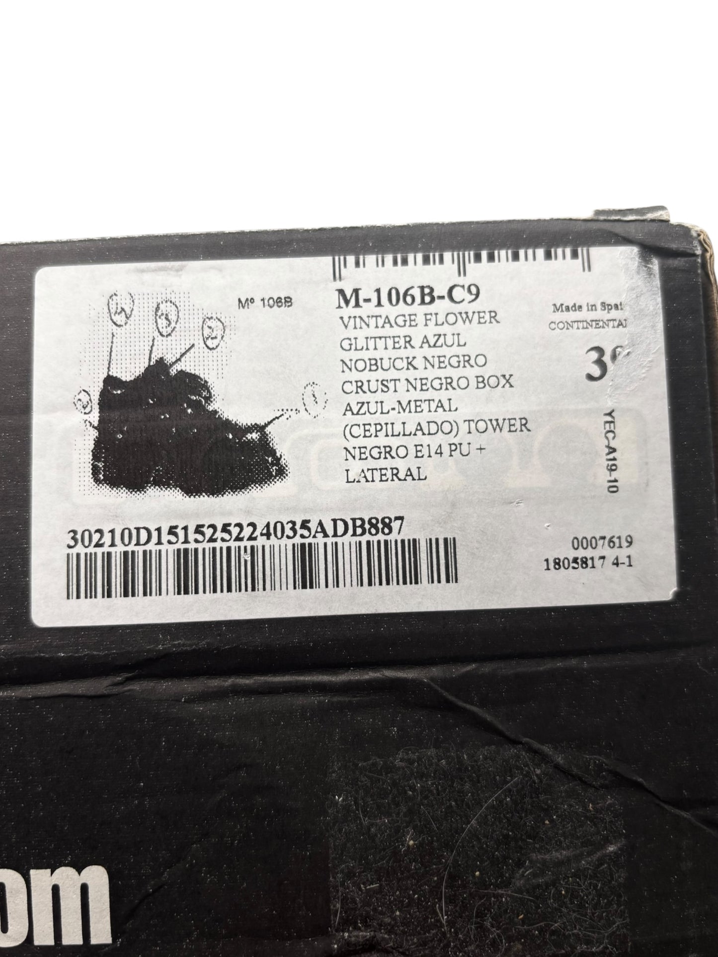 Rare vintage New Rock blue patterned M106 platform boots size 38