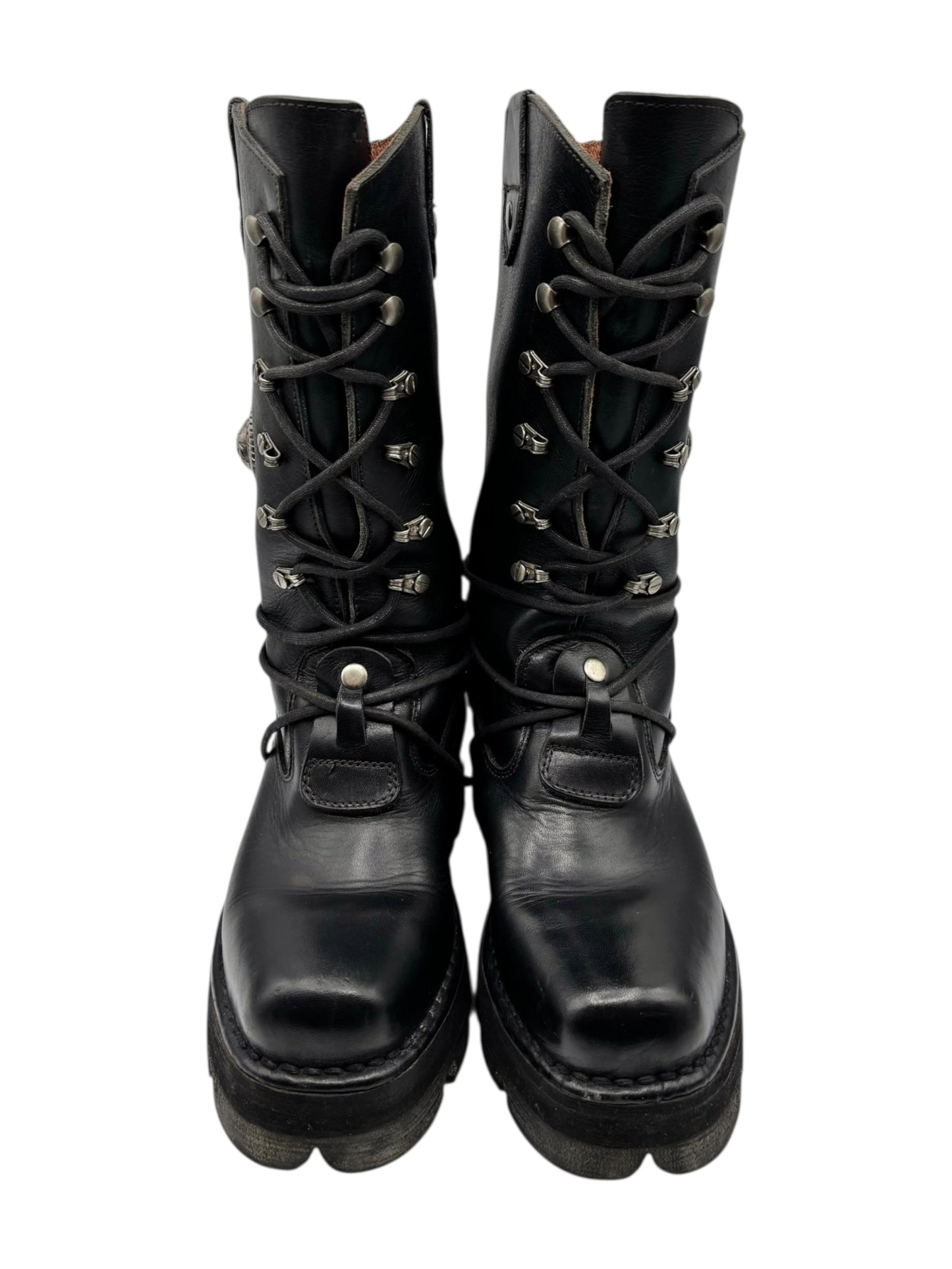 Rare vintage New Rock leather combat boots size 37