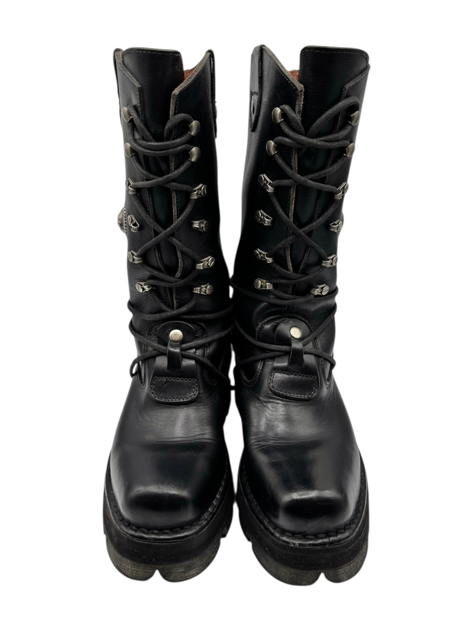 Rare vintage New Rock leather combat boots size 37