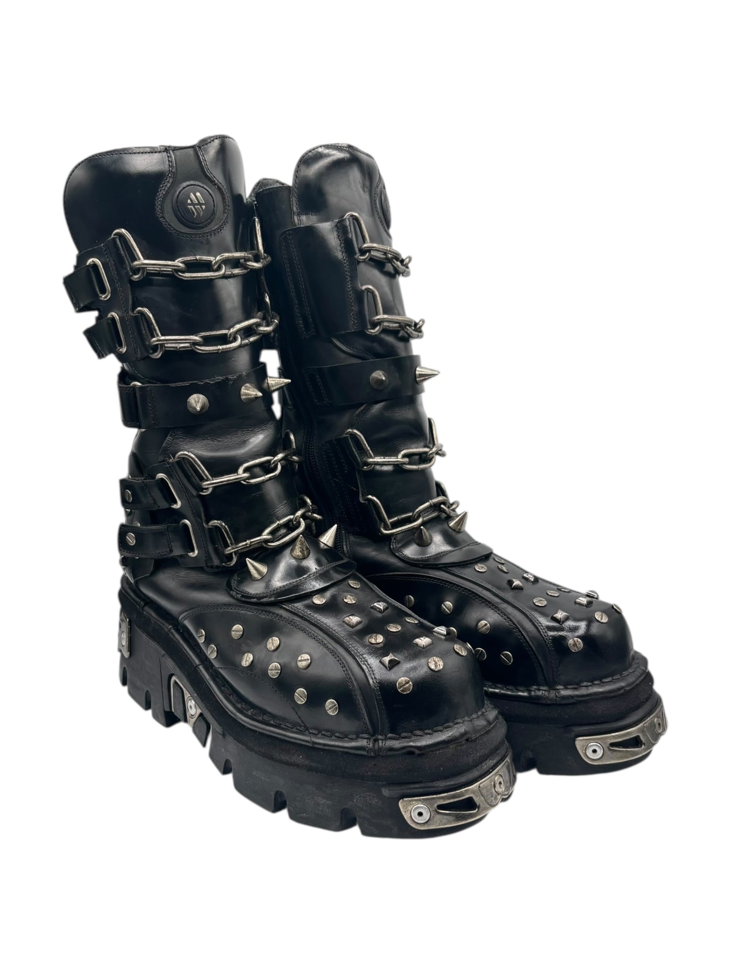 Vintage New Rock studded leather boots size 44