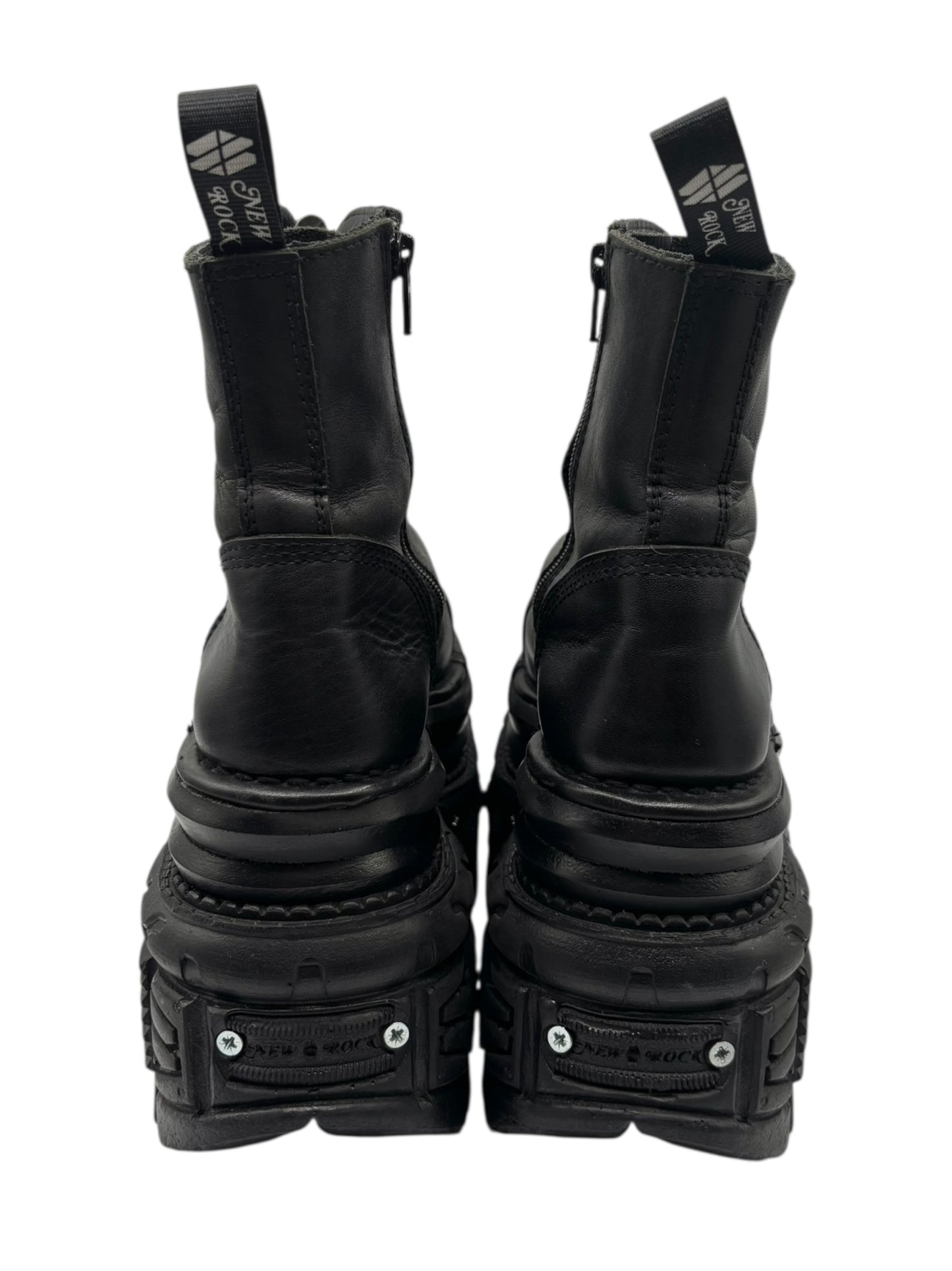 Vintage New Rock mega platform techno leather boots size 36