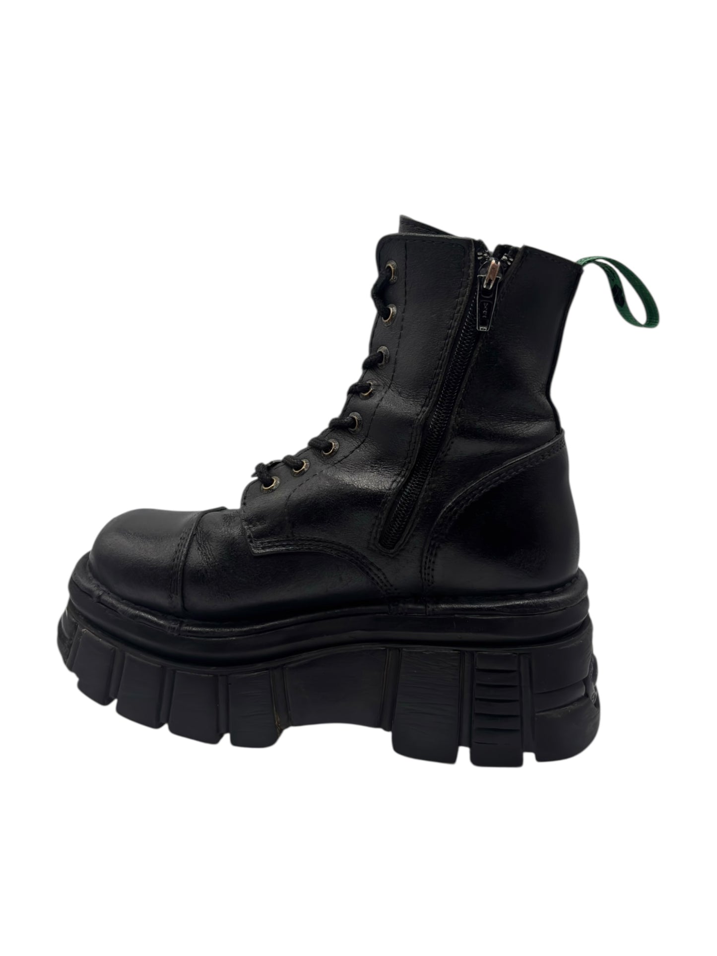 New Rock mili lace-up leather platform boots size 37