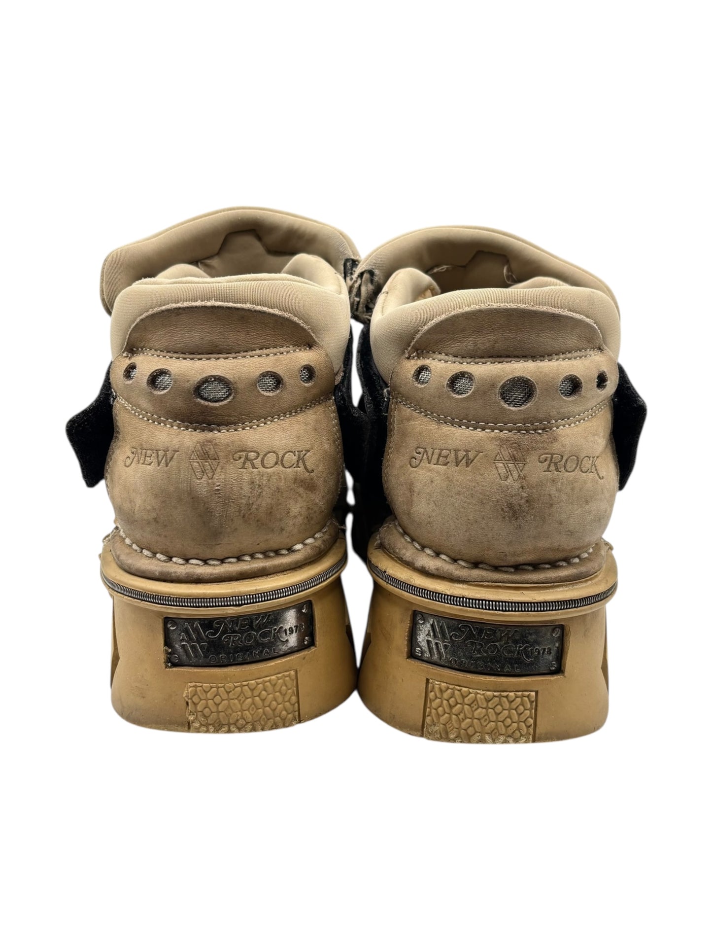 Vintage New Rock beige platform boots size 43