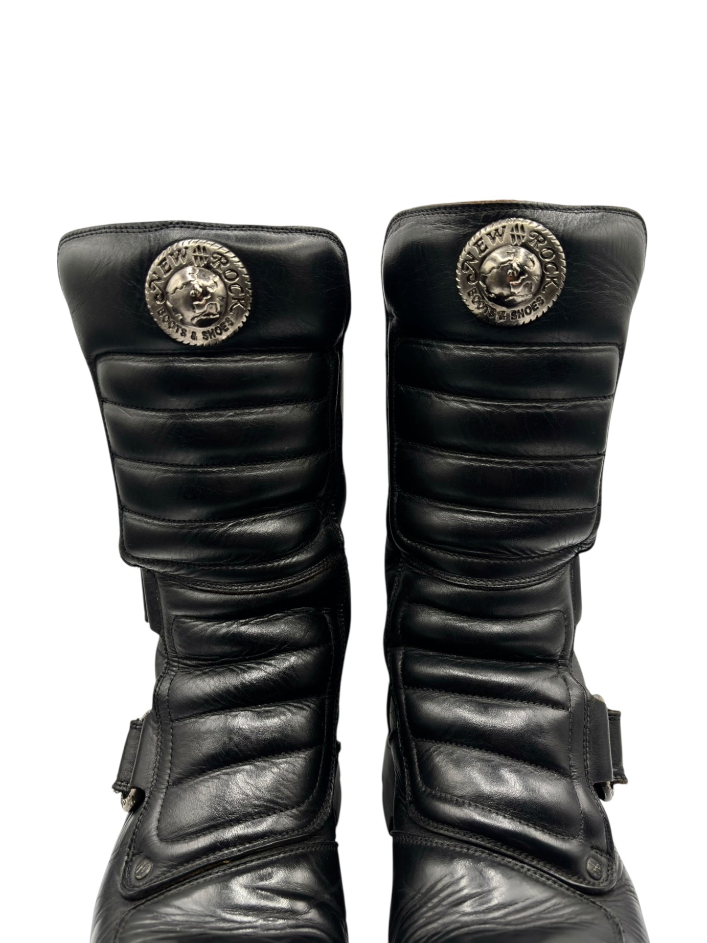 Vintage New Rock mid-calf black leather boots size 42