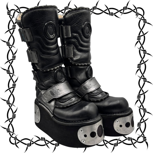 Extremely rare vintage 90s New Rock neptuno platform boots size 39