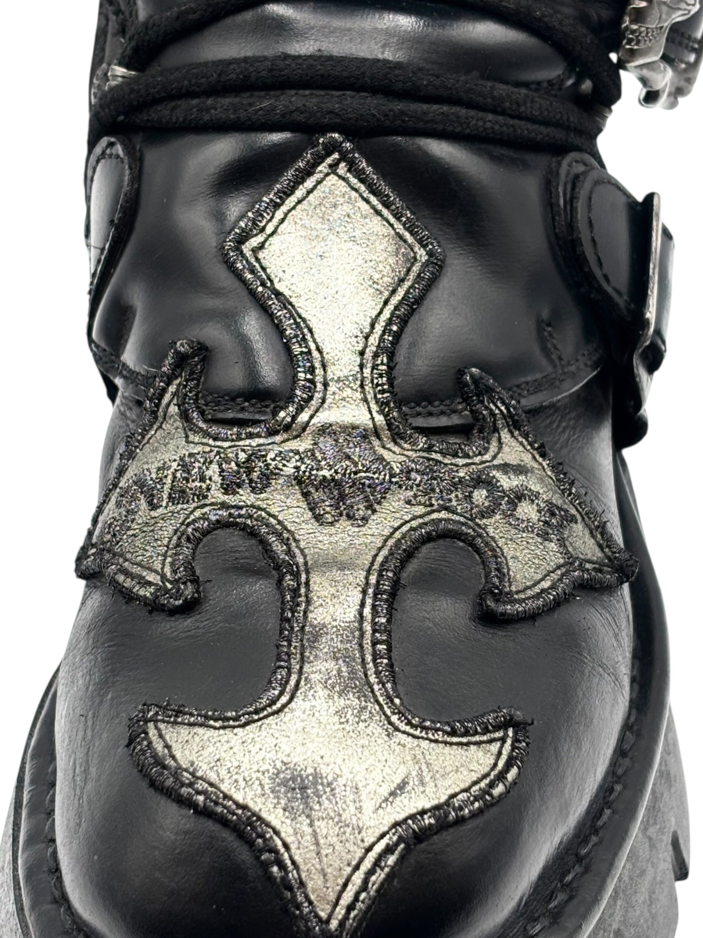 Vintage New Rock cross reactor leather platform boots size 39