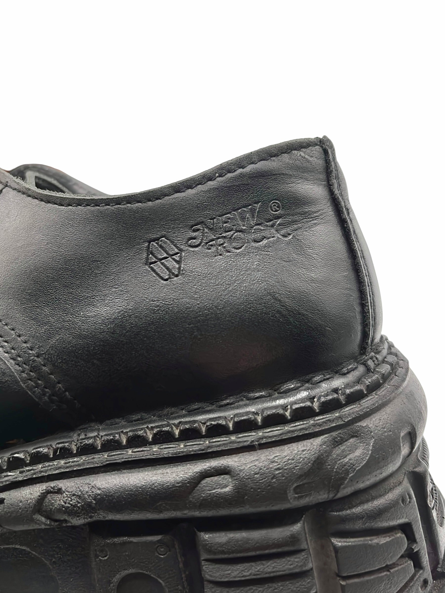 Vintage New Rock techno leather platform boots size 44