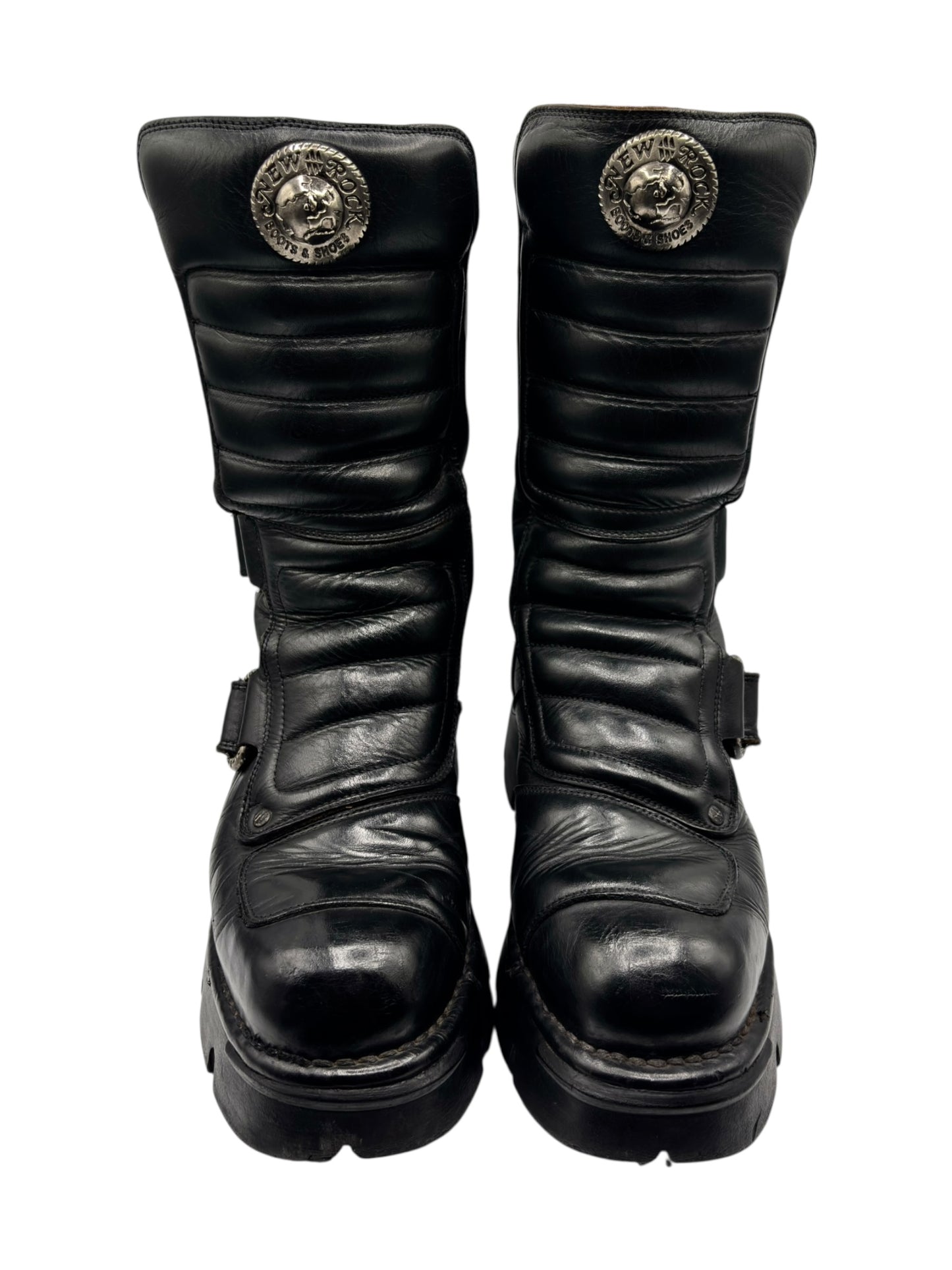 Vintage New Rock mid-calf black leather boots size 42