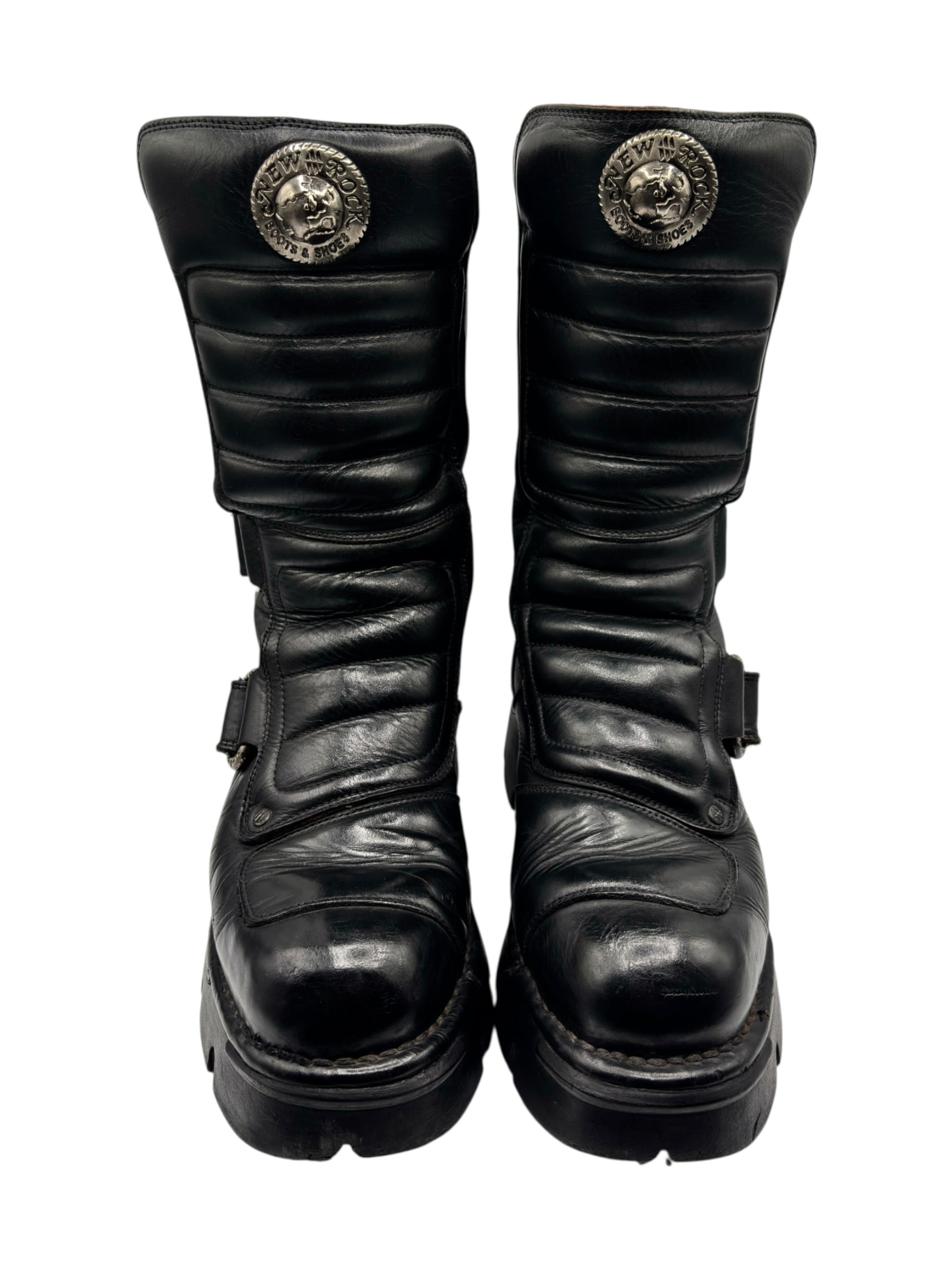 Vintage New Rock mid-calf black leather boots size 42