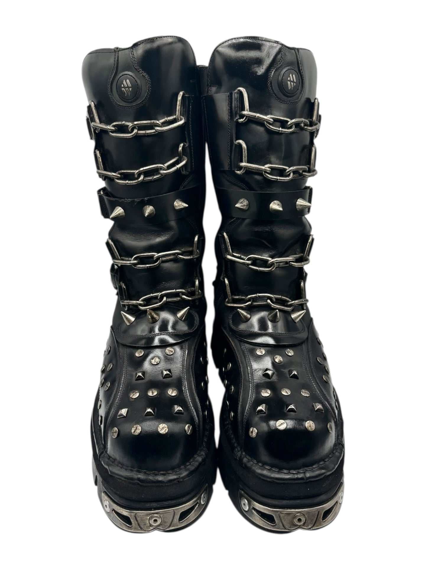 Vintage New Rock studded leather boots size 44