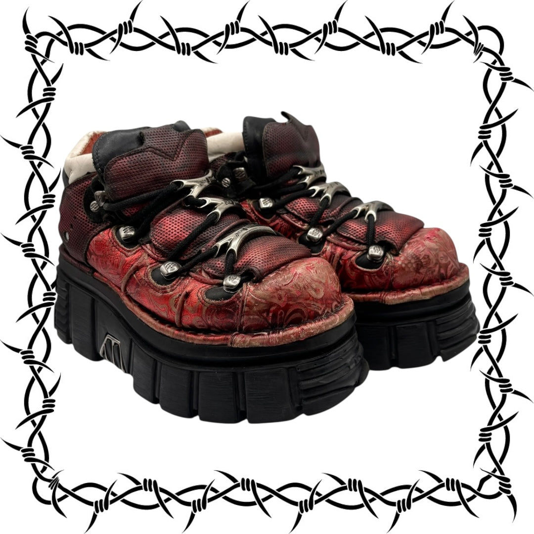 New Rock M.106 red platform boots size 38