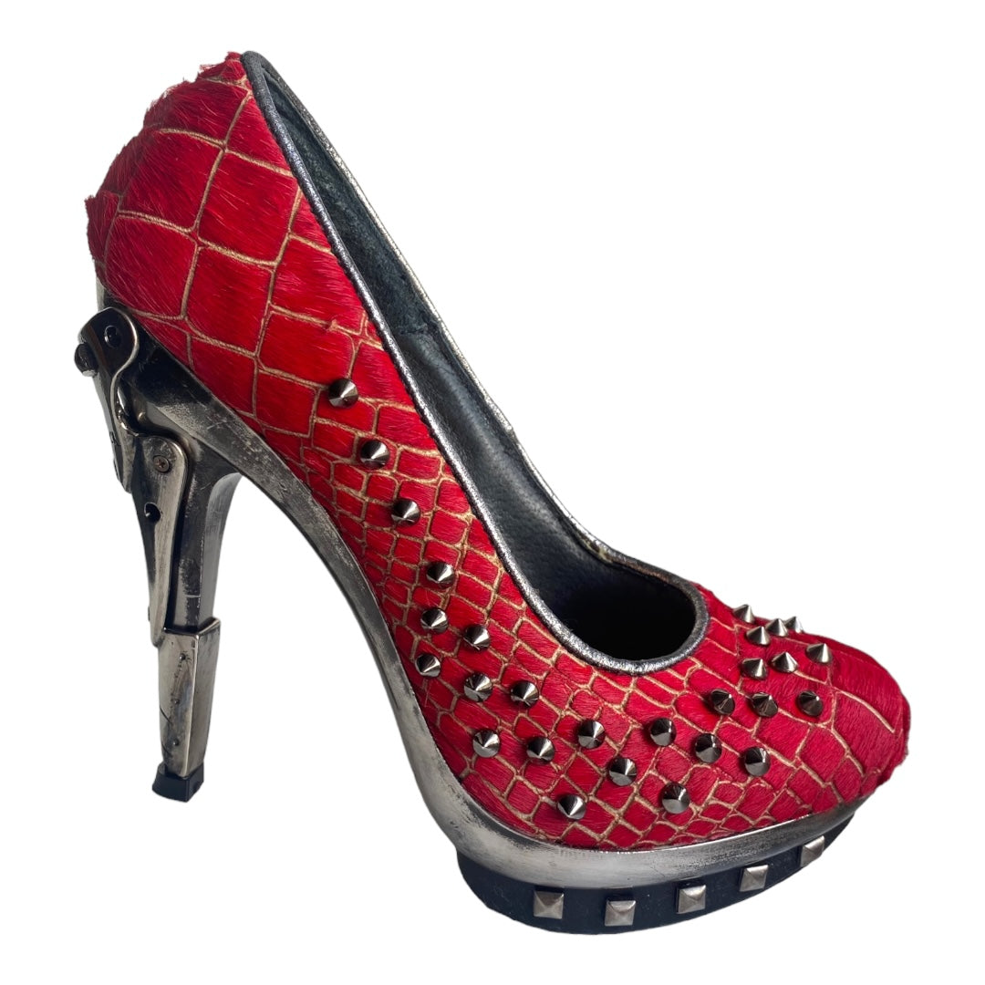 New Rock M-PUNK034 heels in red color size 37