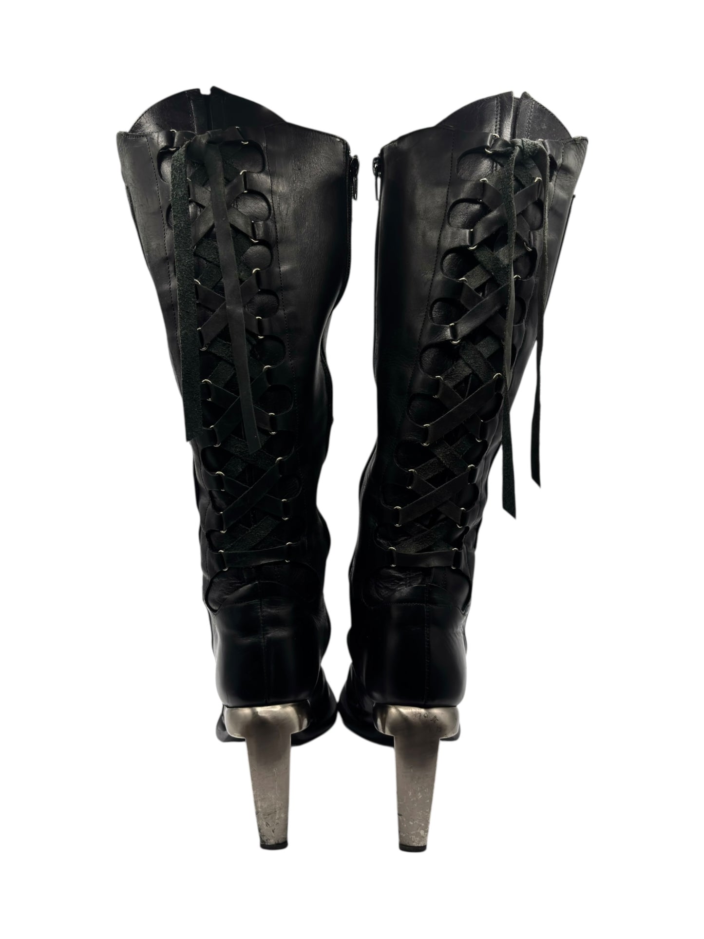 Vintage New Rock knee high biker boots size 40