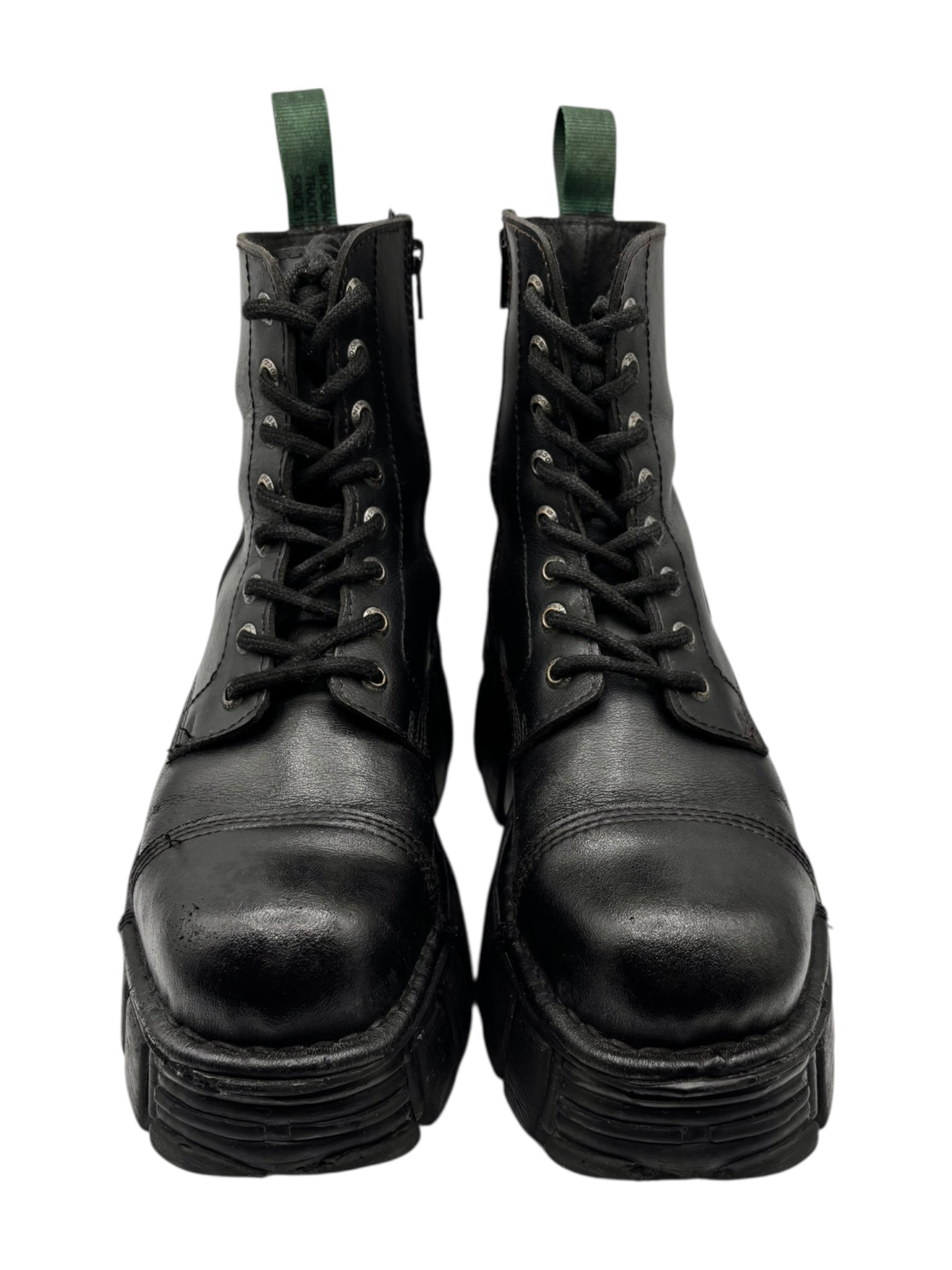 New Rock mili lace-up leather platform boots size 39