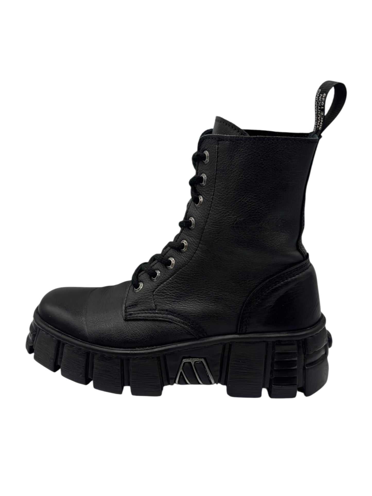 New Rock mili lace-up leather platform boots size 38