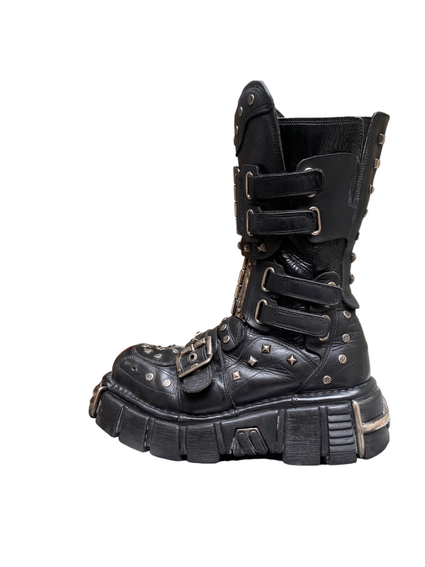 Vintage New Rock studded platform boots size 42