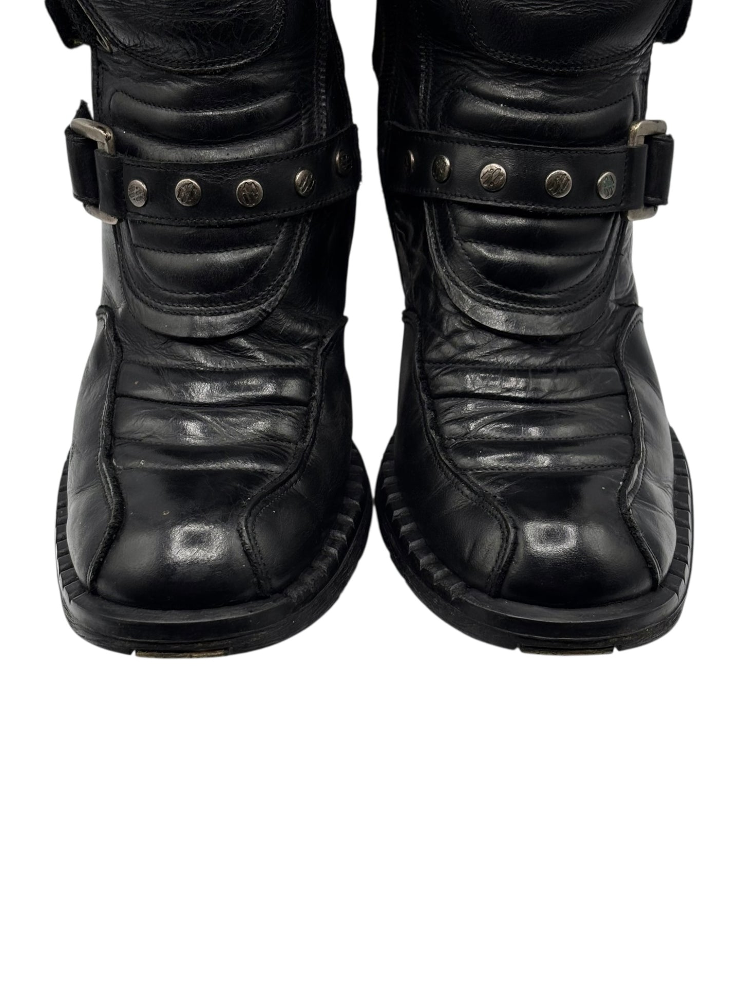 Vintage New Rock biker mid-calf leather boots