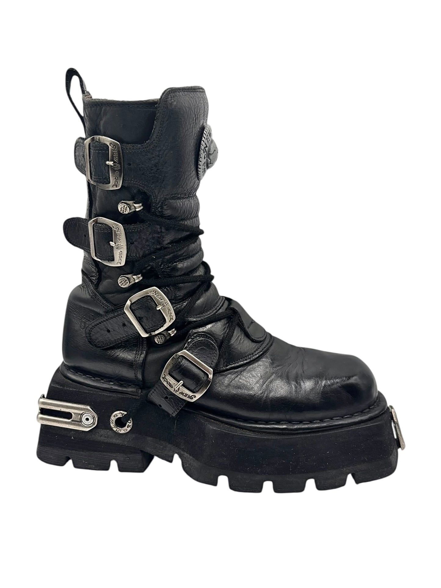 VERY RARE vintage New Rock atom mid-calf platform boots size 41