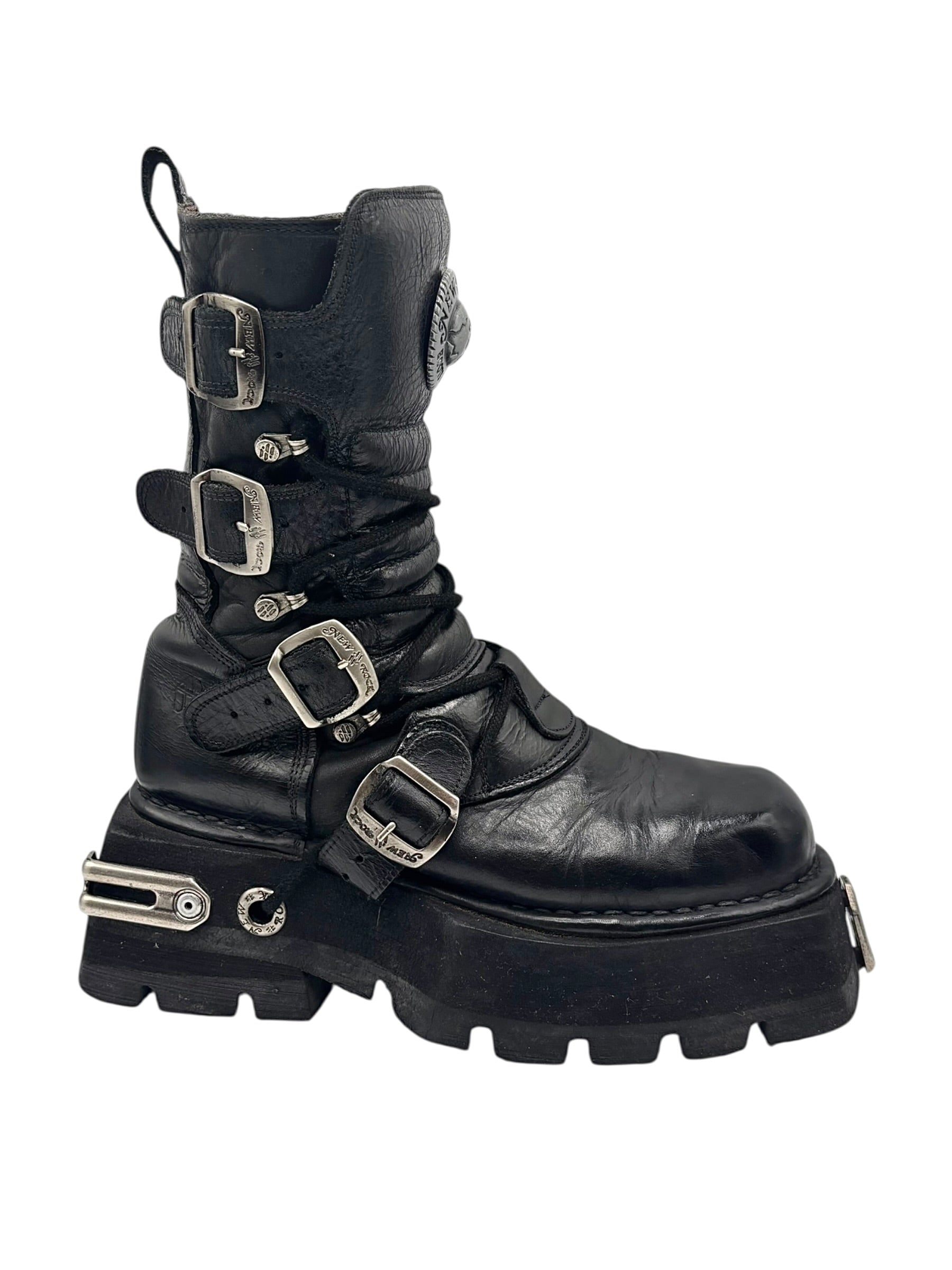 VERY RARE vintage New Rock atom mid-calf platform boots size 41
