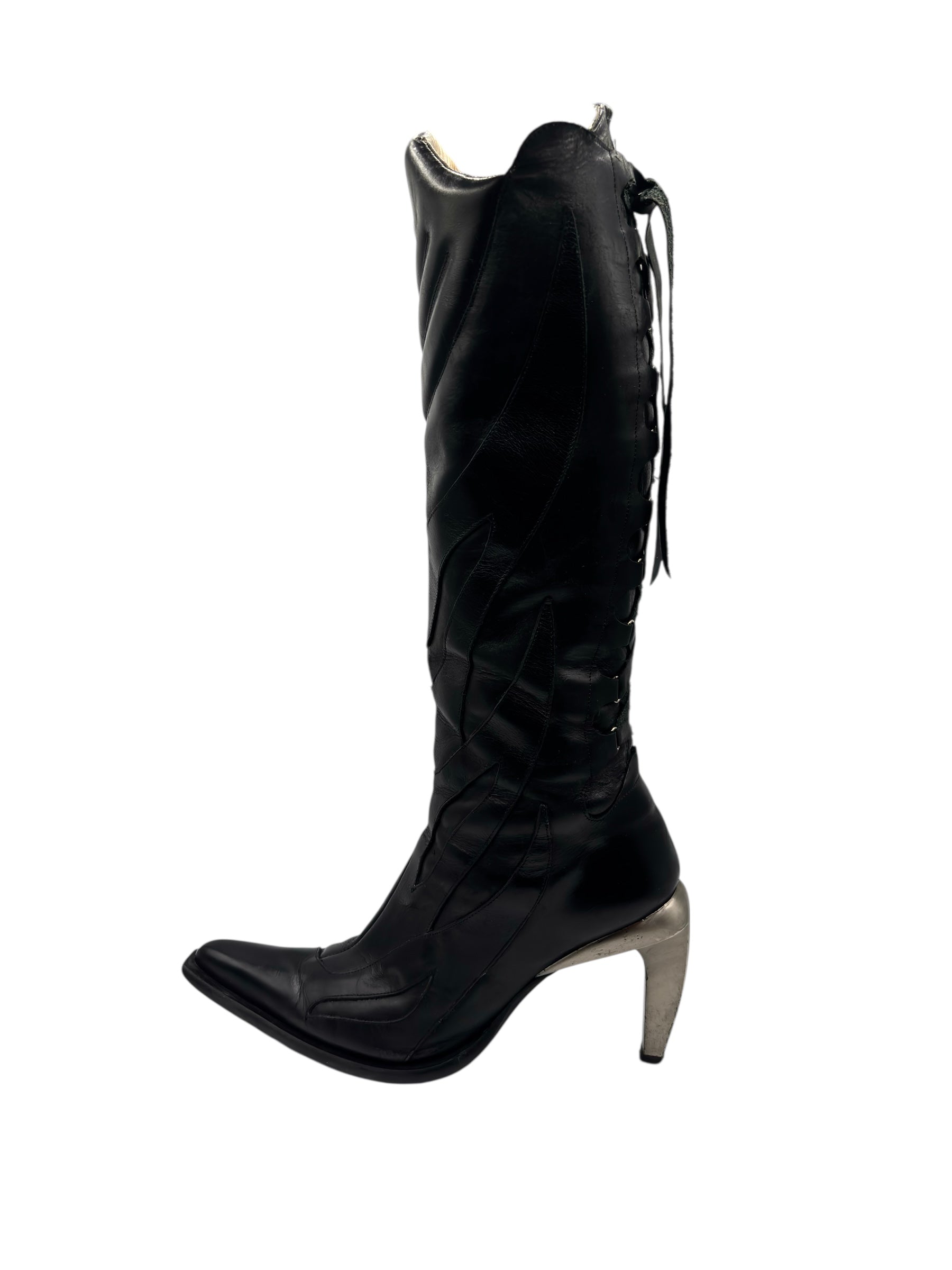 Vintage New Rock knee high biker boots size 40