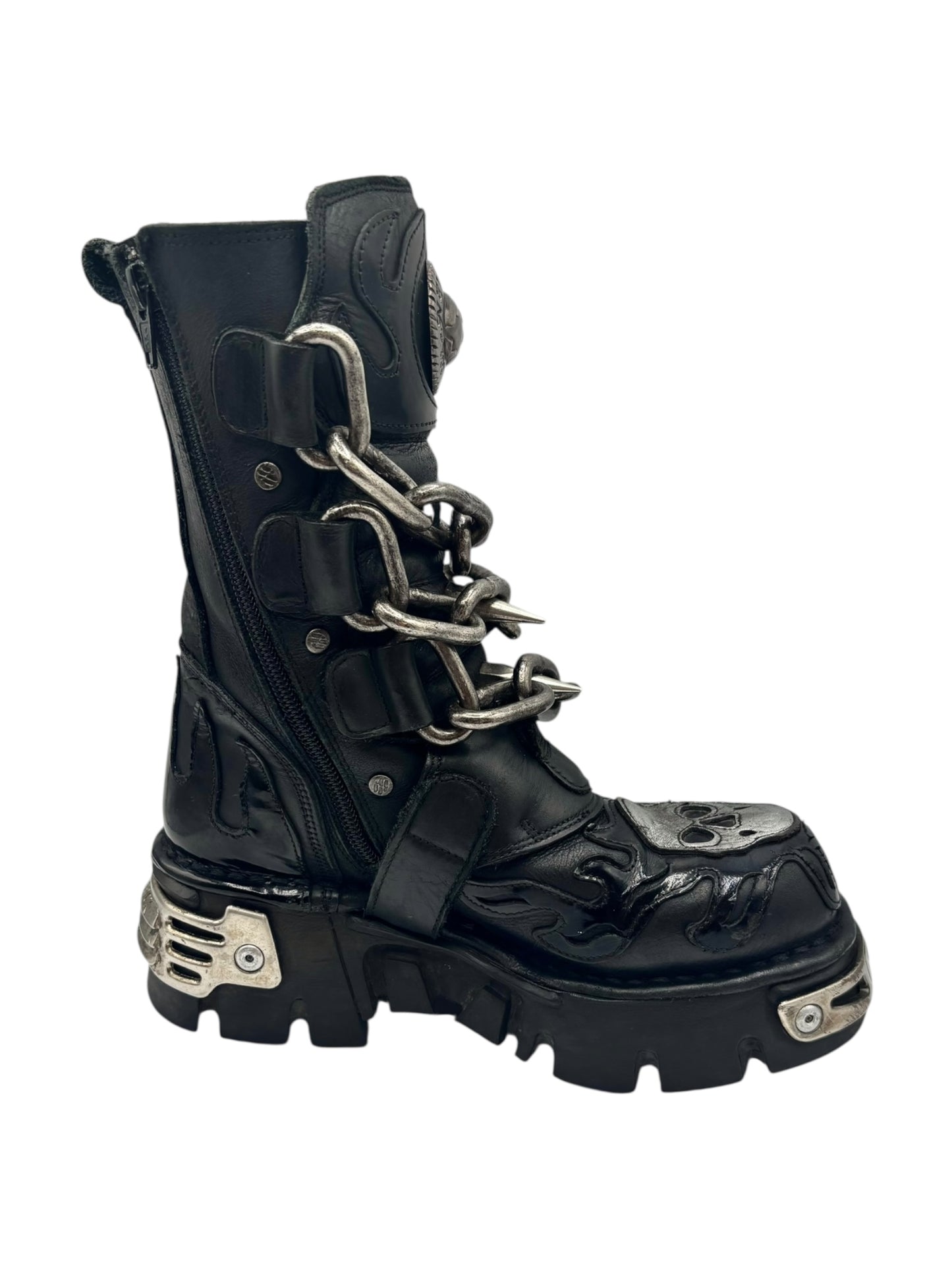 Vintage New Rock M-727-S1 chained leather boots size 36