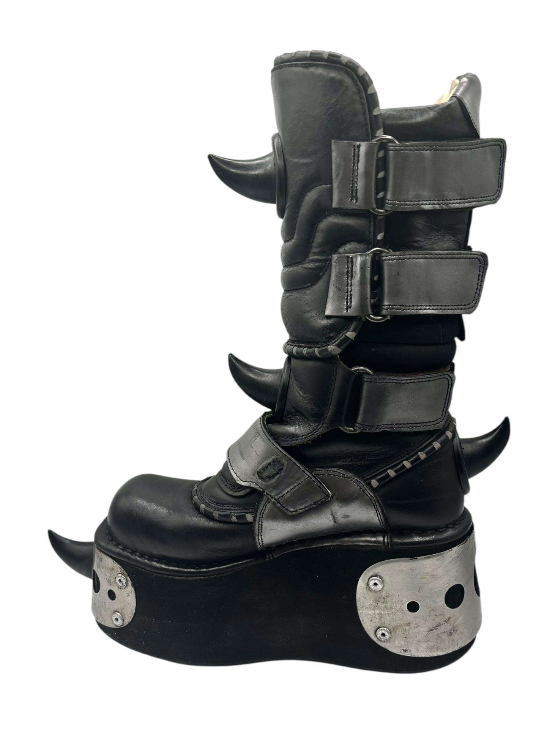 Extremely rare vintage 90s New Rock horn neptuno platform boots size 41