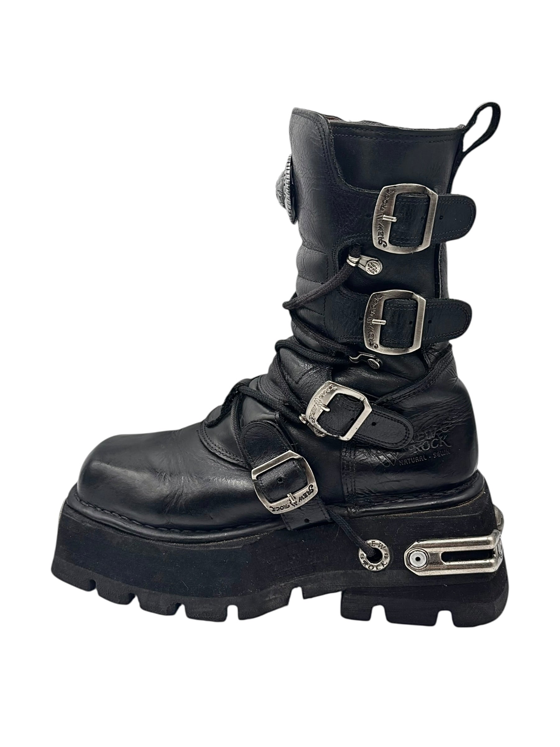 VERY RARE vintage New Rock atom mid-calf platform boots size 41