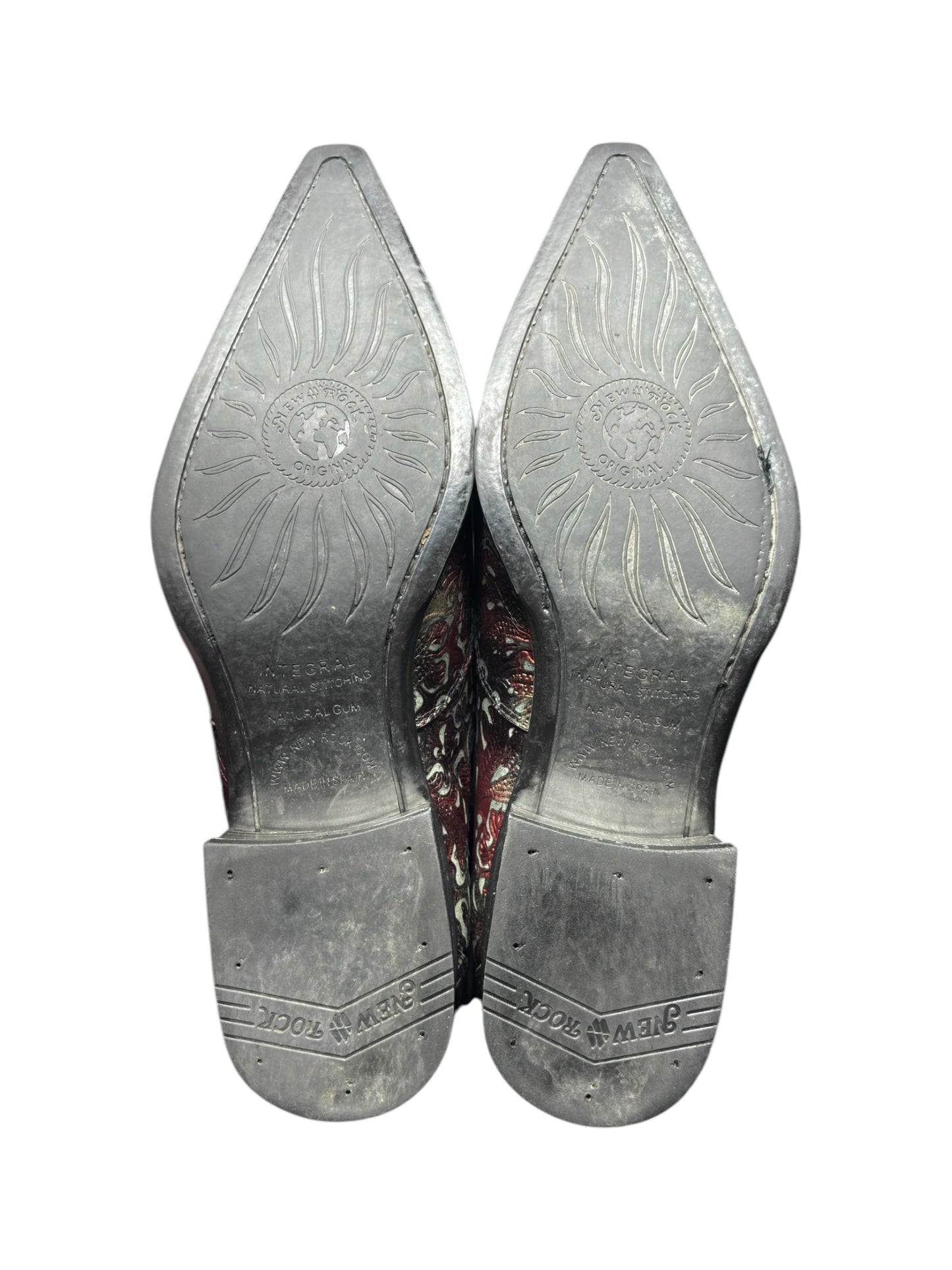 Vintage New Rock patterned leather cowboy boots. size 42