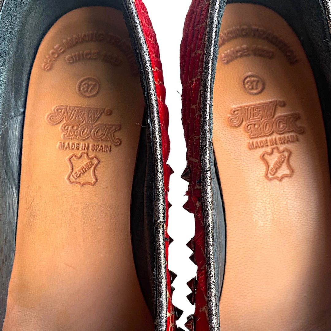 New Rock M-PUNK034 heels in red color size 37