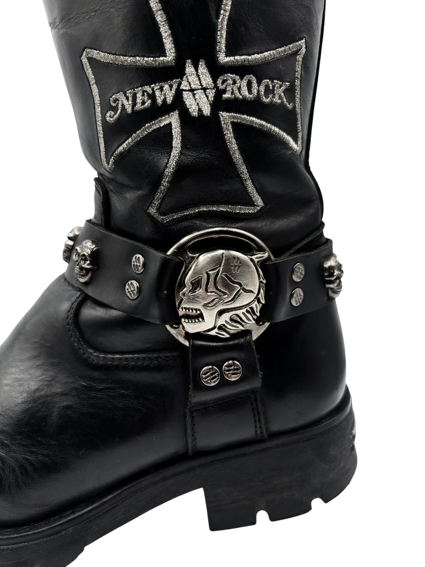 Vintage New Rock leather biker boots size 40