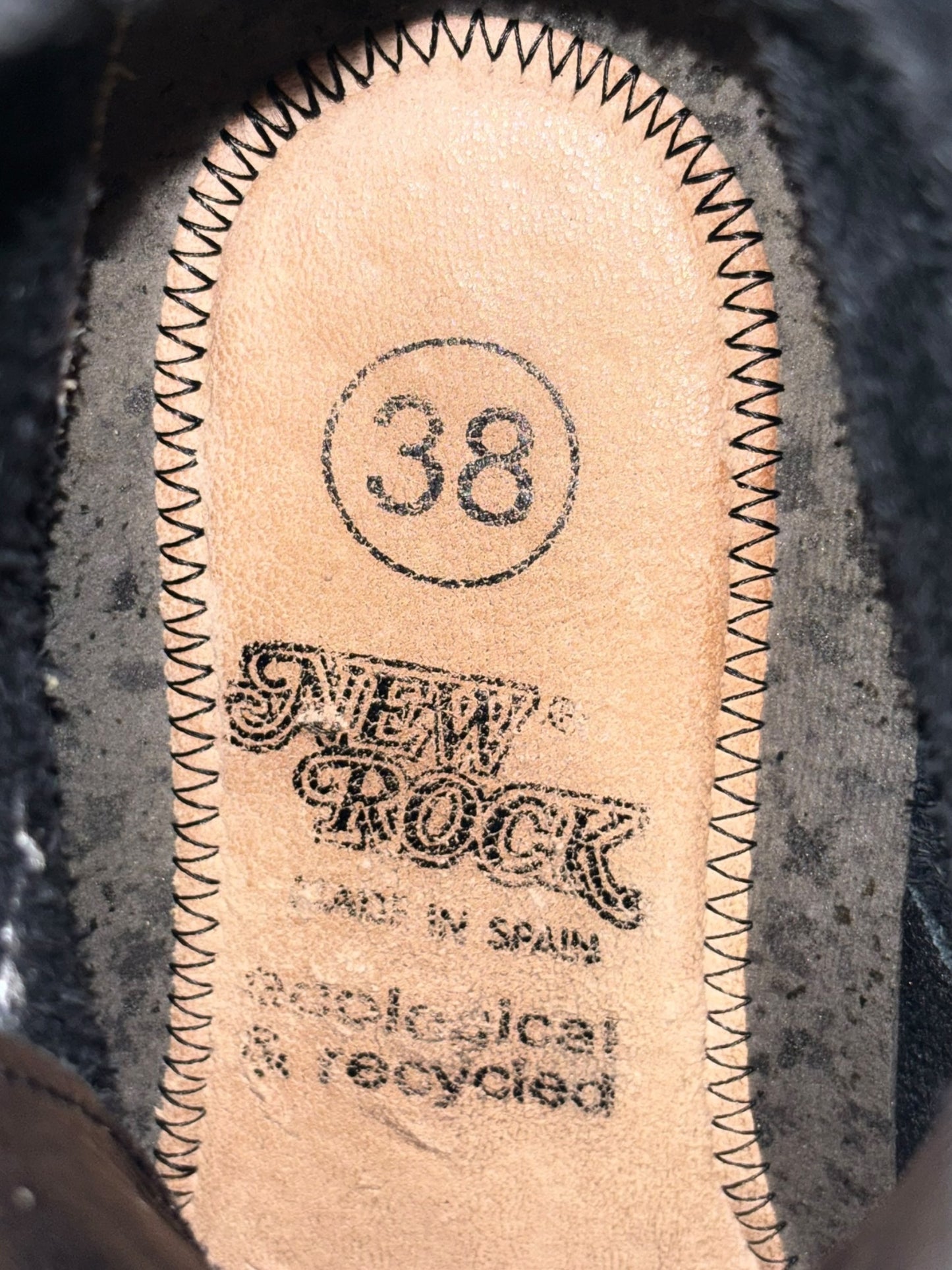 New Rock mili lace-up leather platform boots size 38