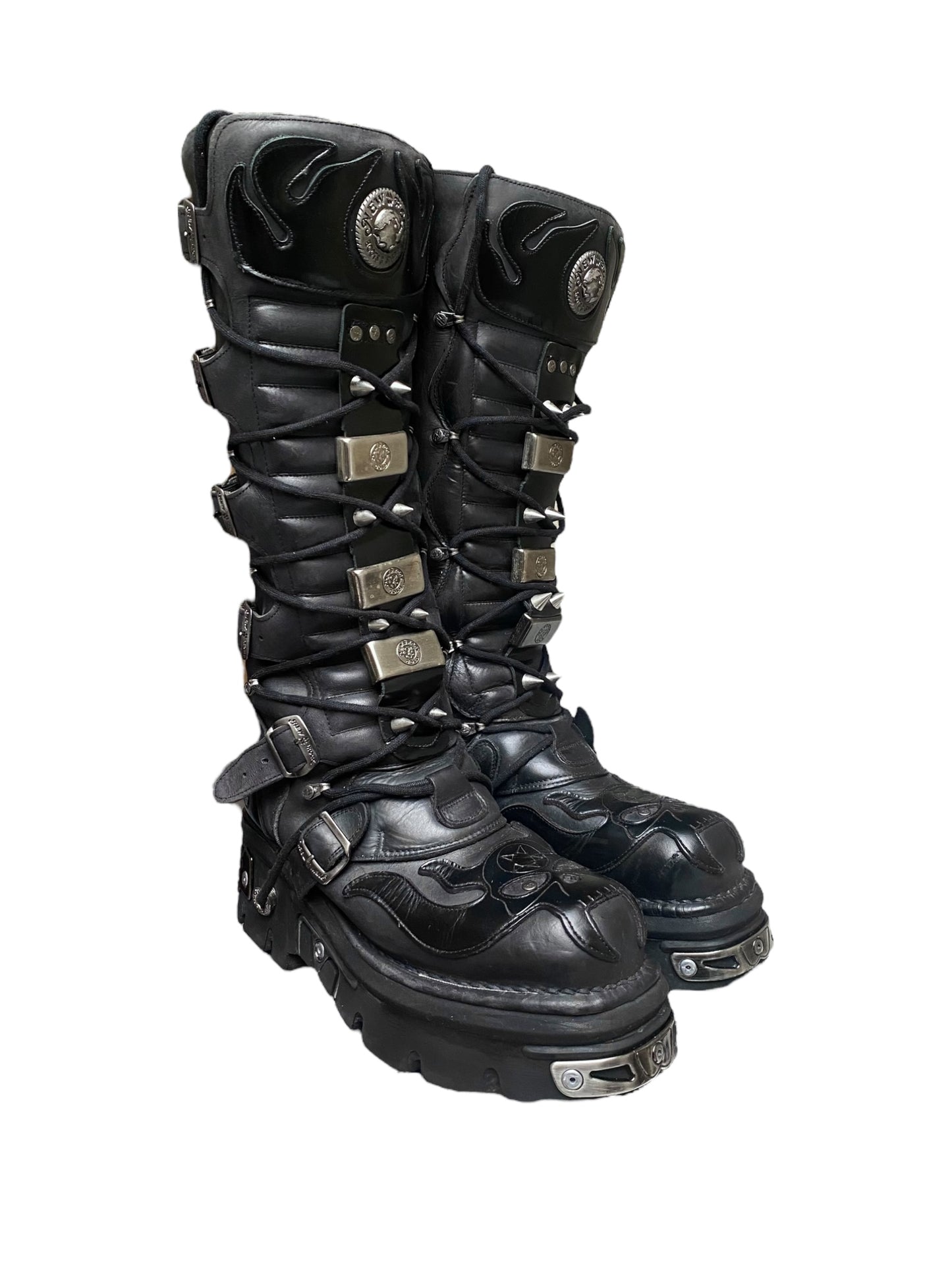 Vintage New Rock M-161-S1 reactor knee-high boots size 46