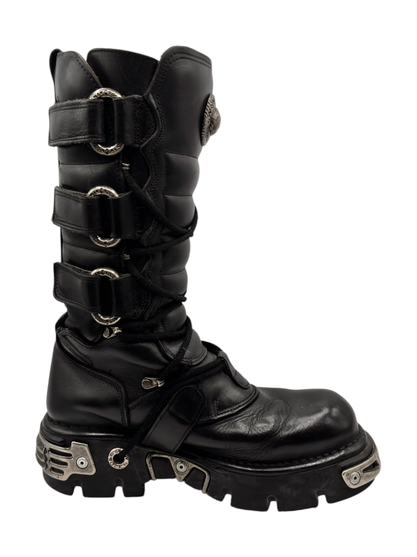 Vintage New Rock knee high reactor leather boots size 41