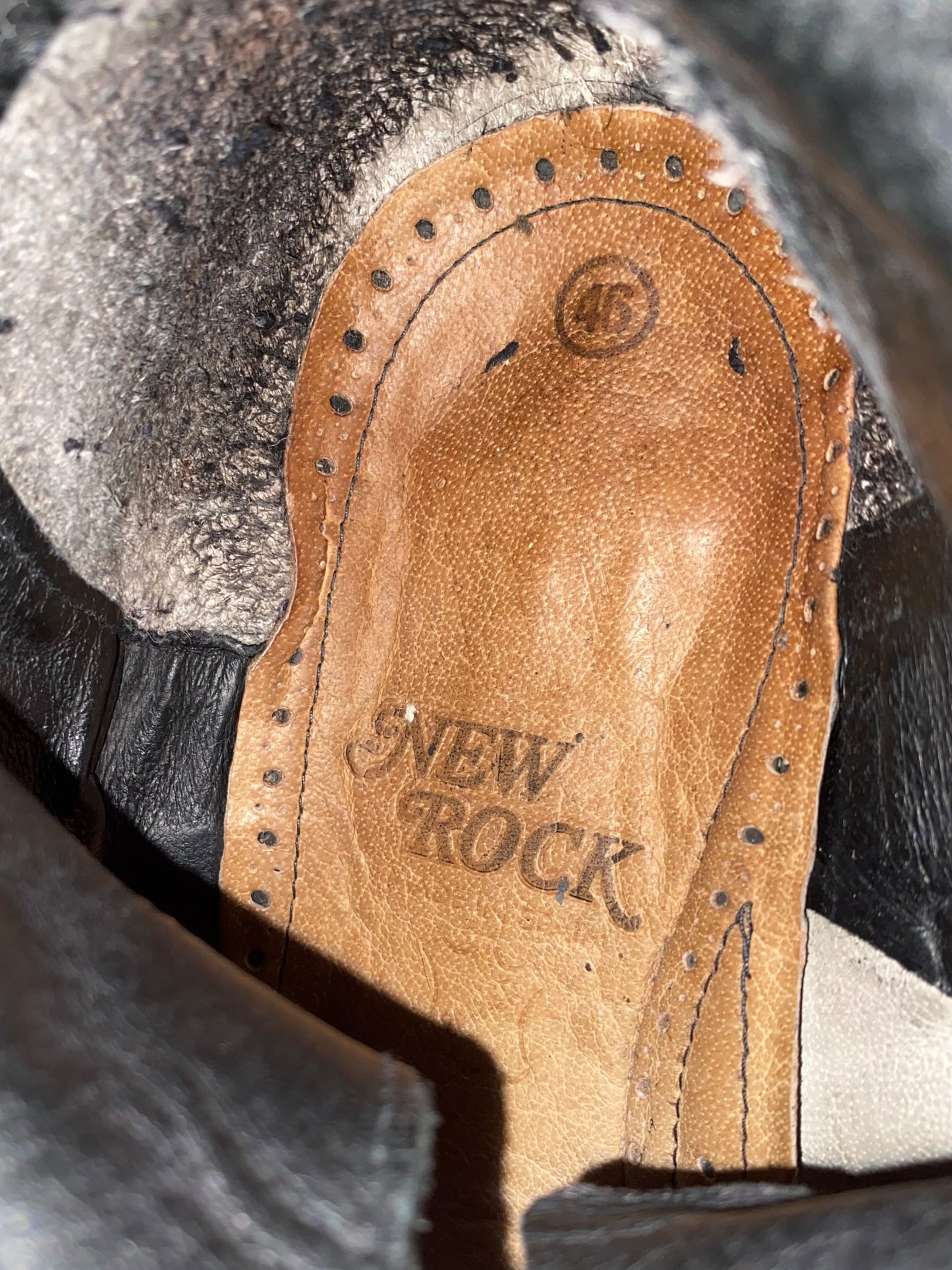 Vintage New Rock studded platform boots size 46