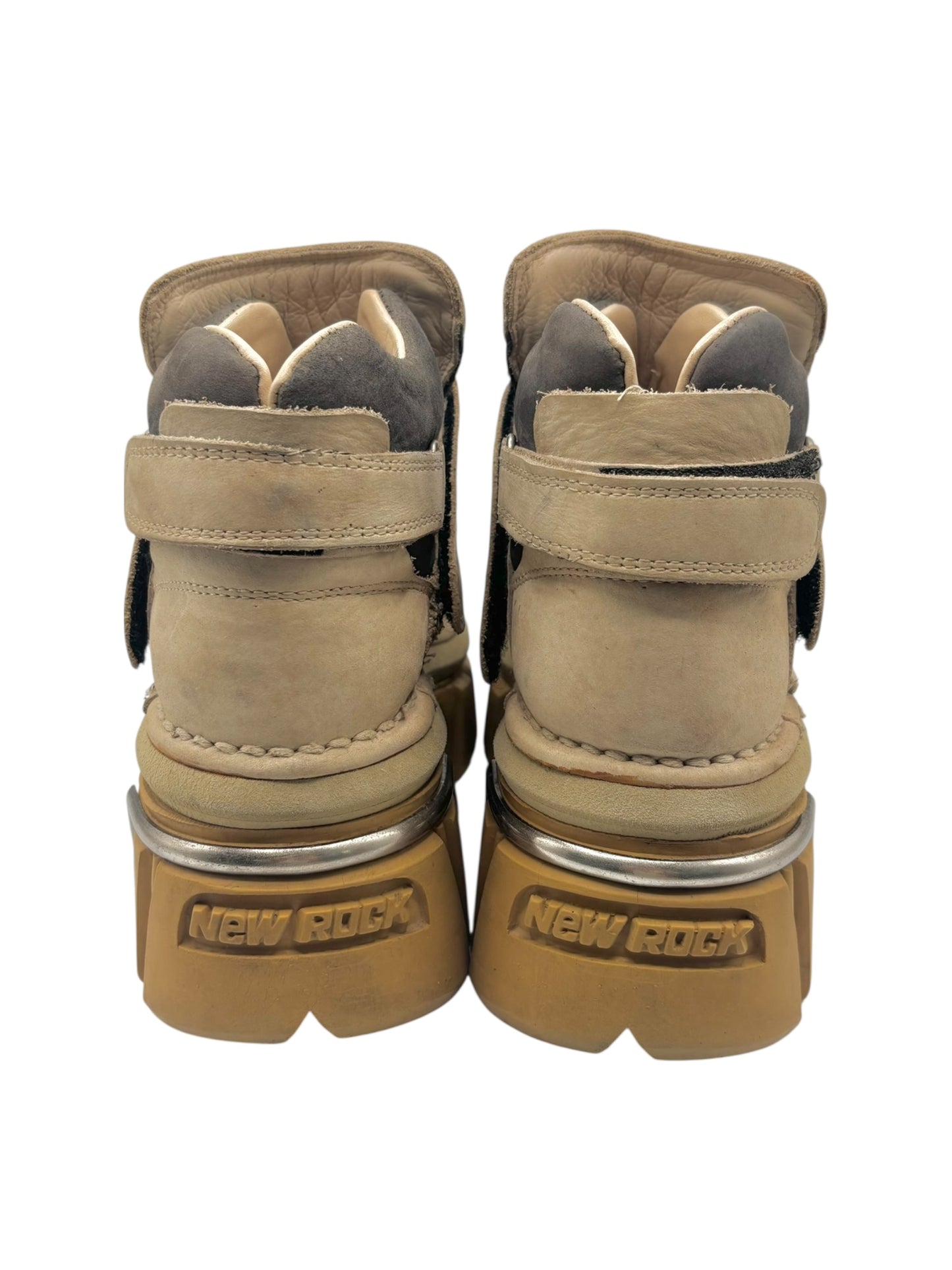 New Rock beige/black platform boots size 38