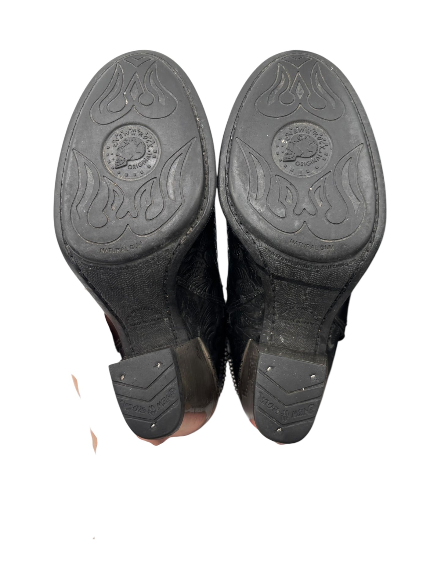 Vintage New Rock round/toe leather heels size 37