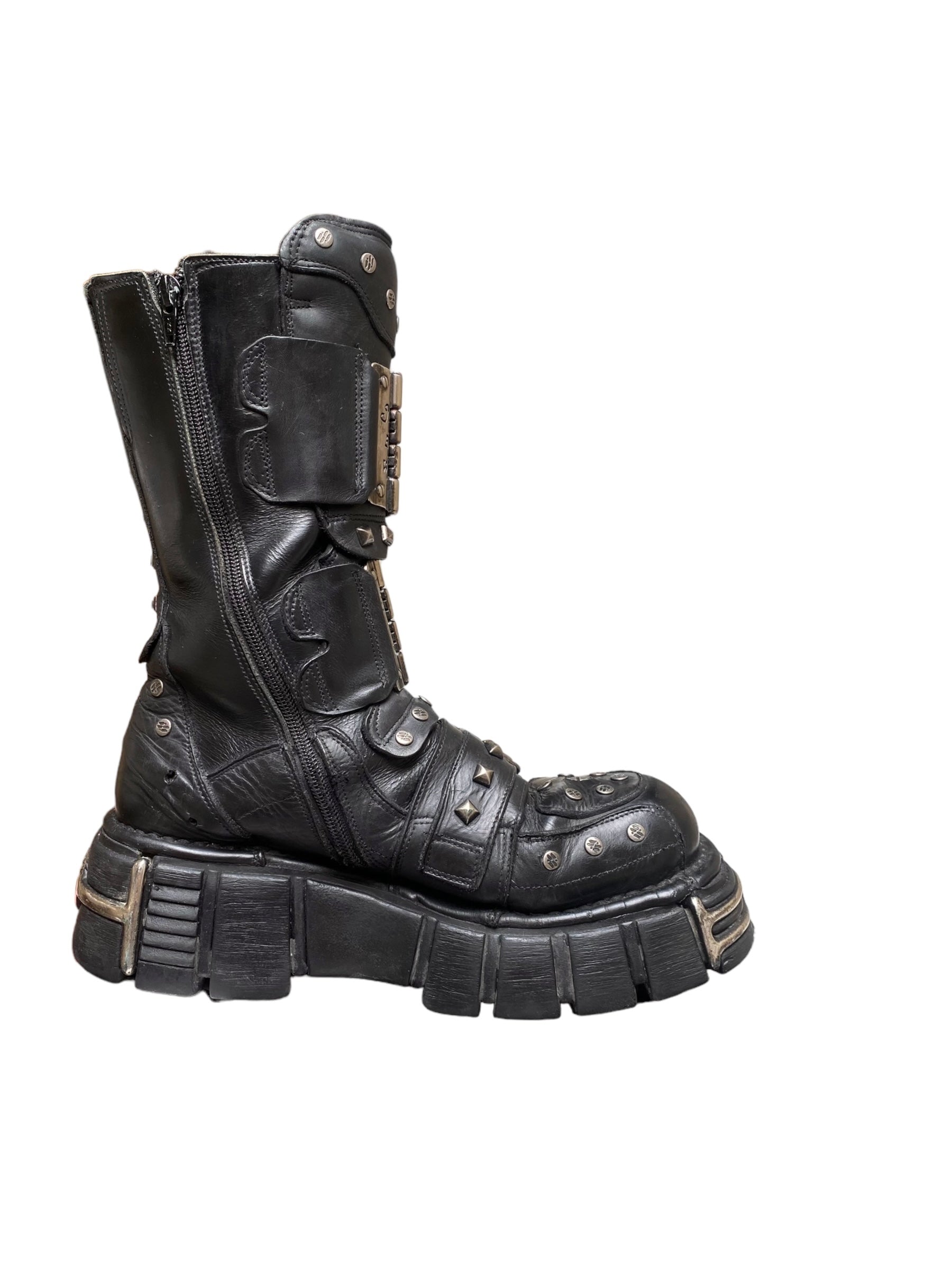 Vintage New Rock studded platform boots size 42