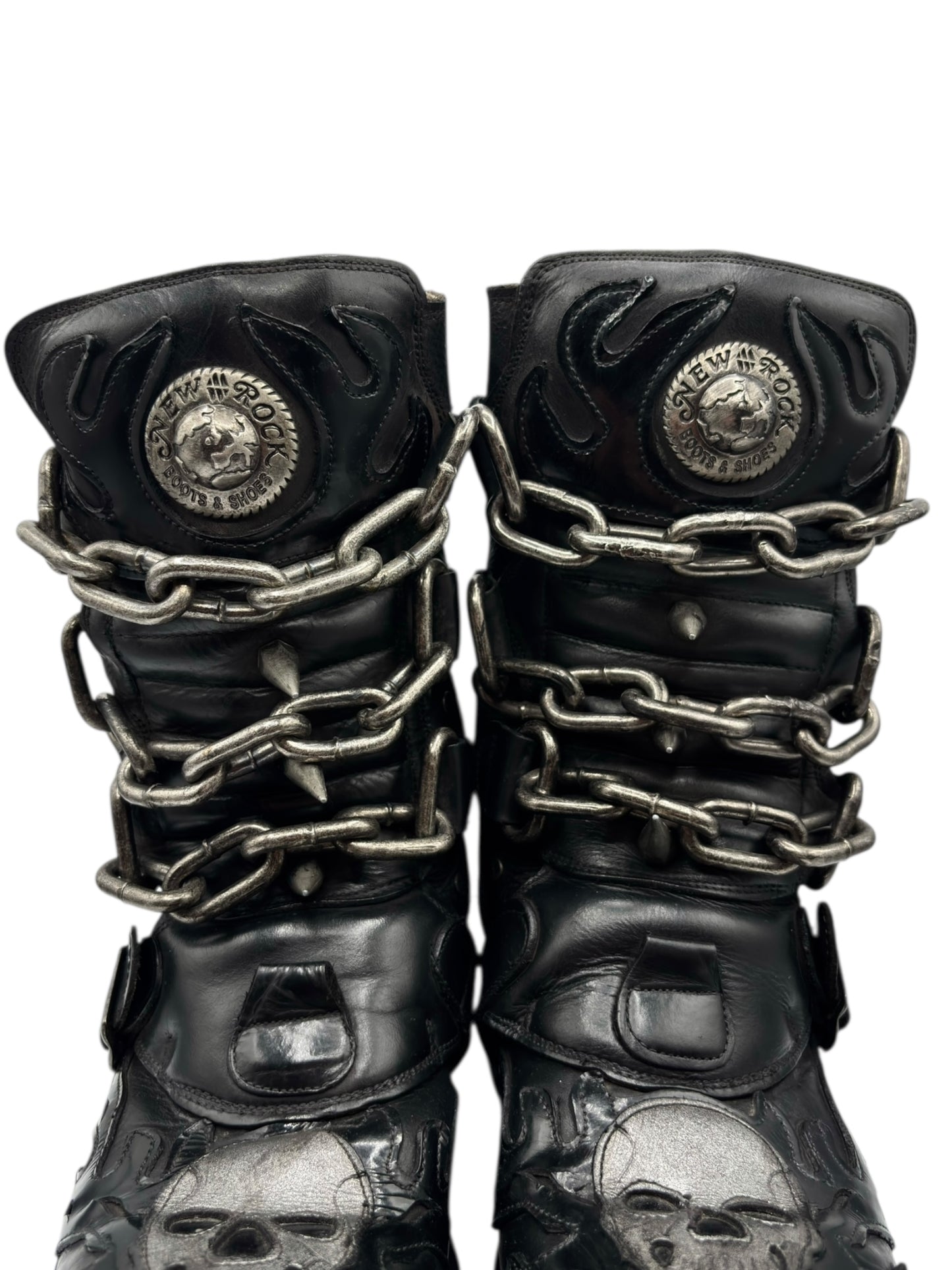 Vintage New Rock M-727 chained leather boots size 42