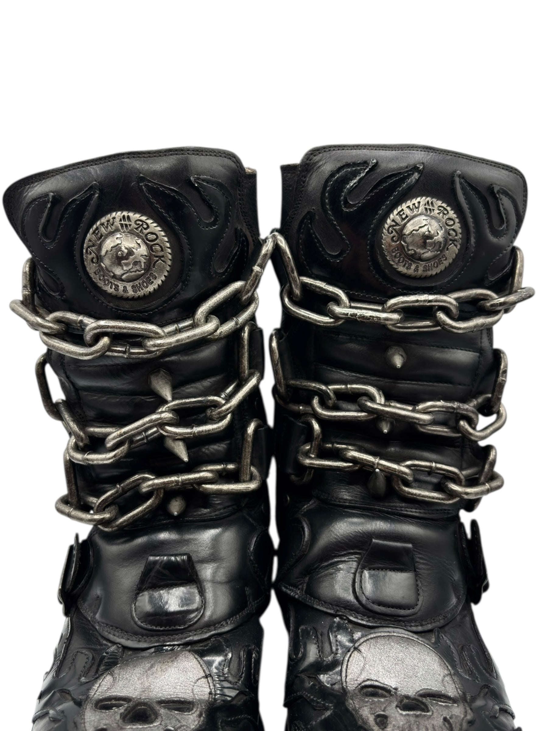 Vintage New Rock M-727 chained leather boots size 42